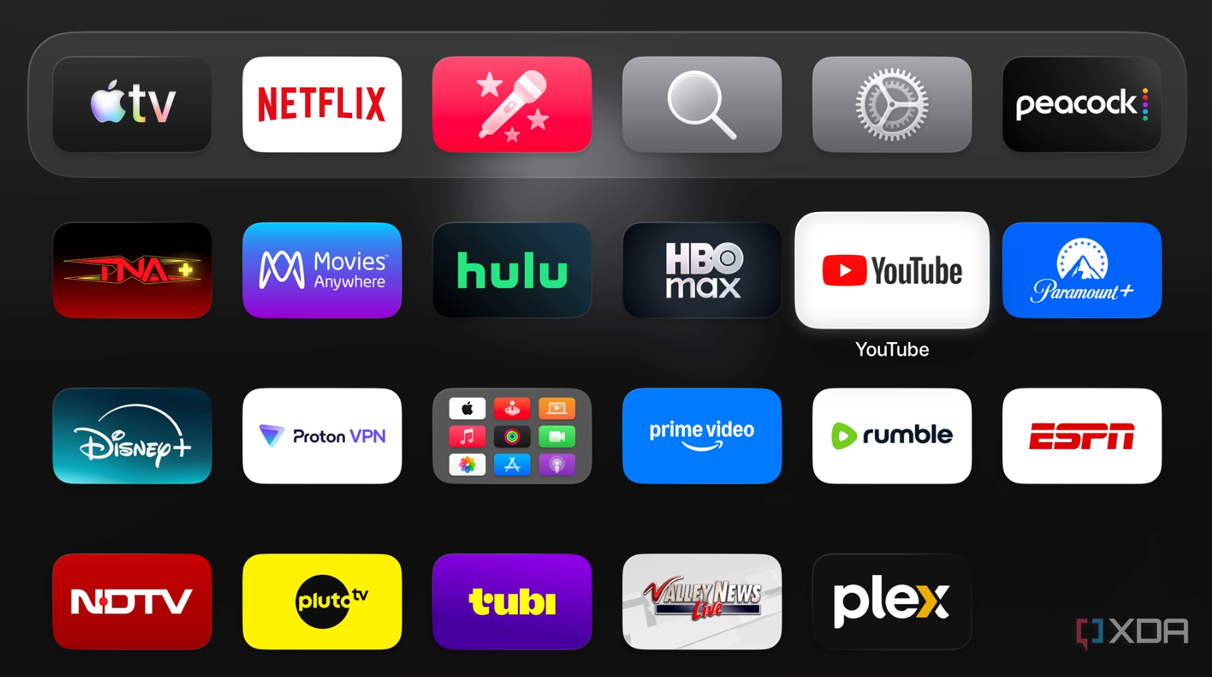shows Apple TV 4K Home Screen
