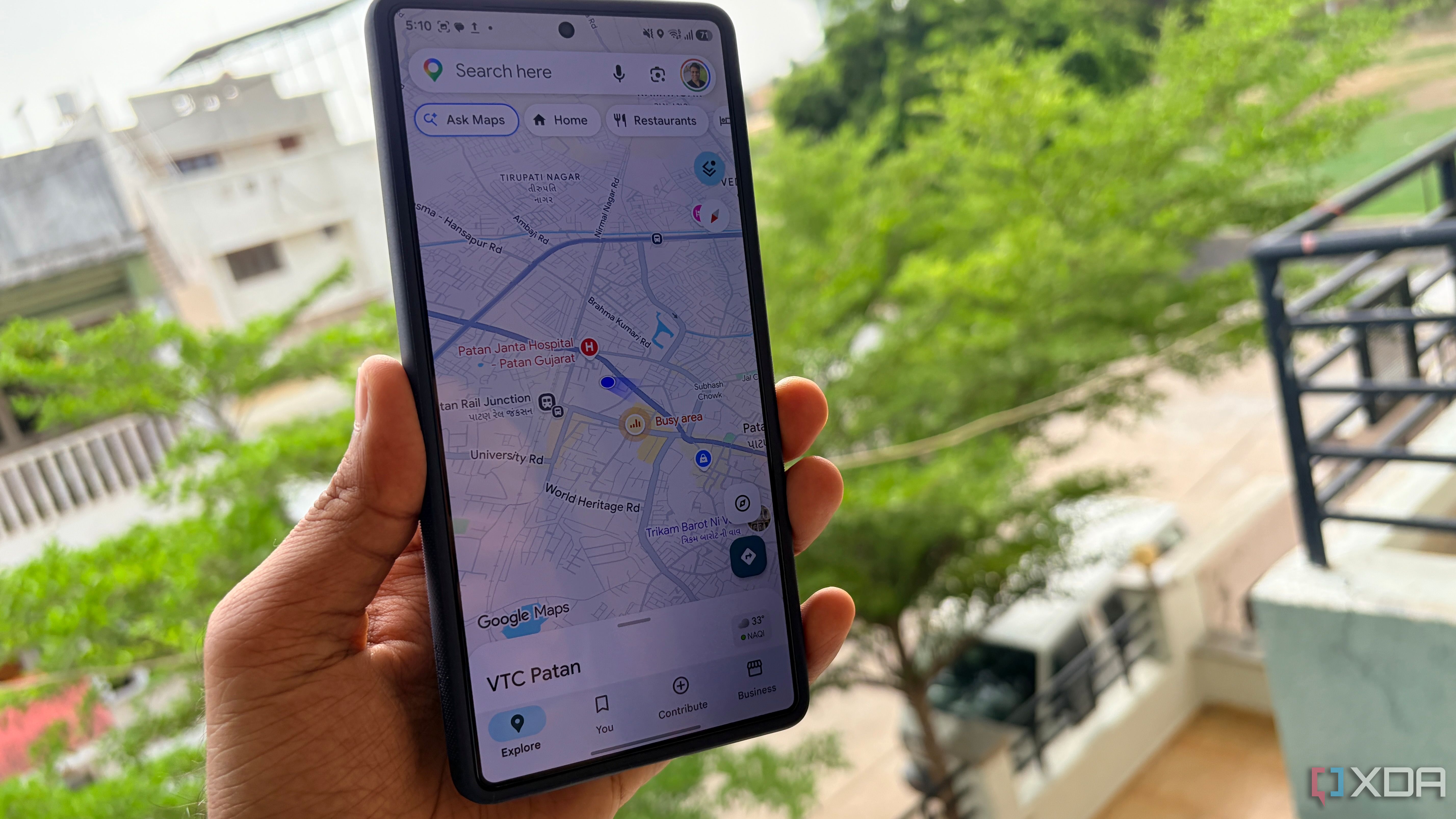 Google Maps running on Samsung phone