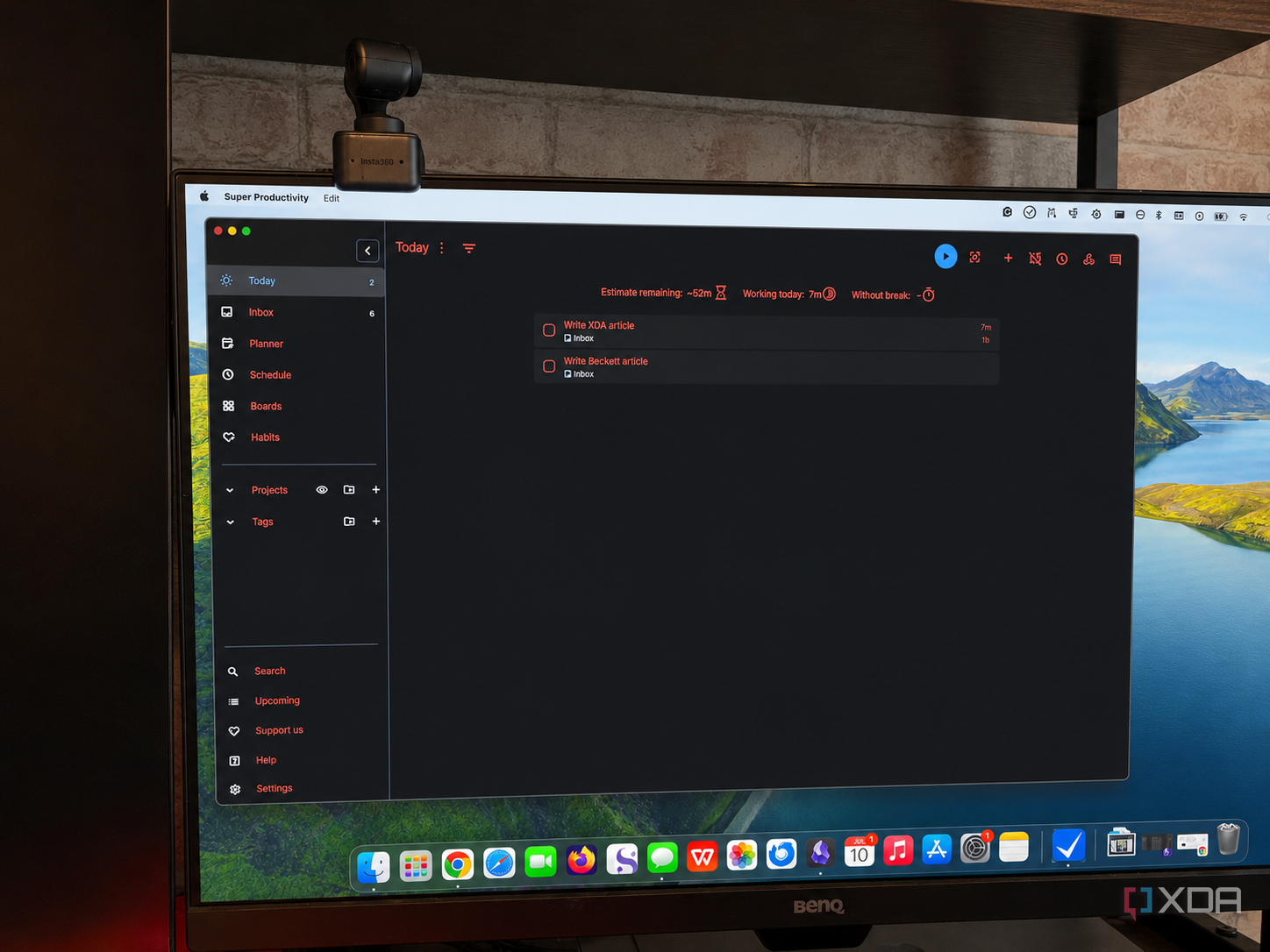 Super Productivity running on my laptop