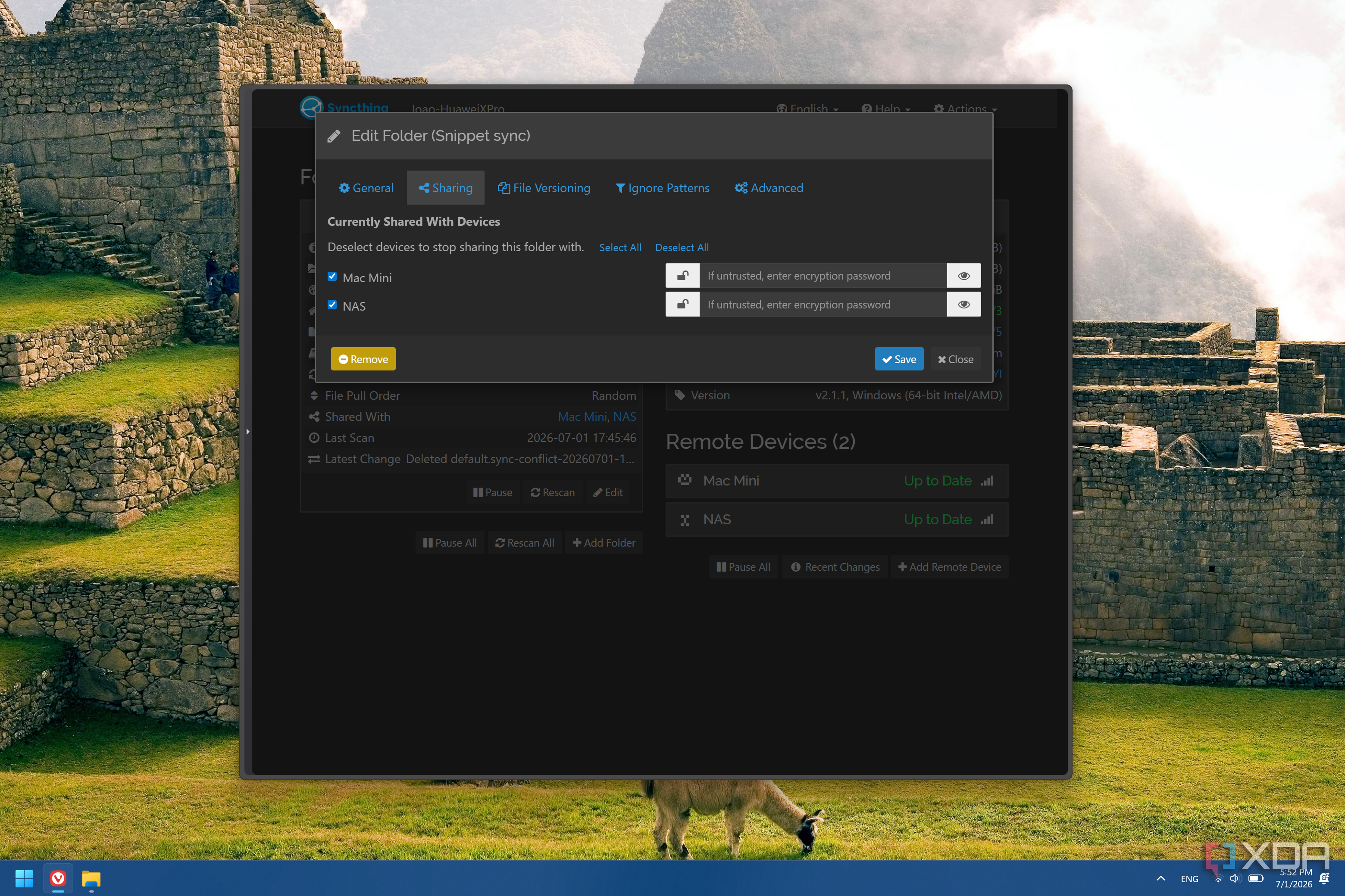 I sync my text snippets across all my devices without the cloud, and it ...