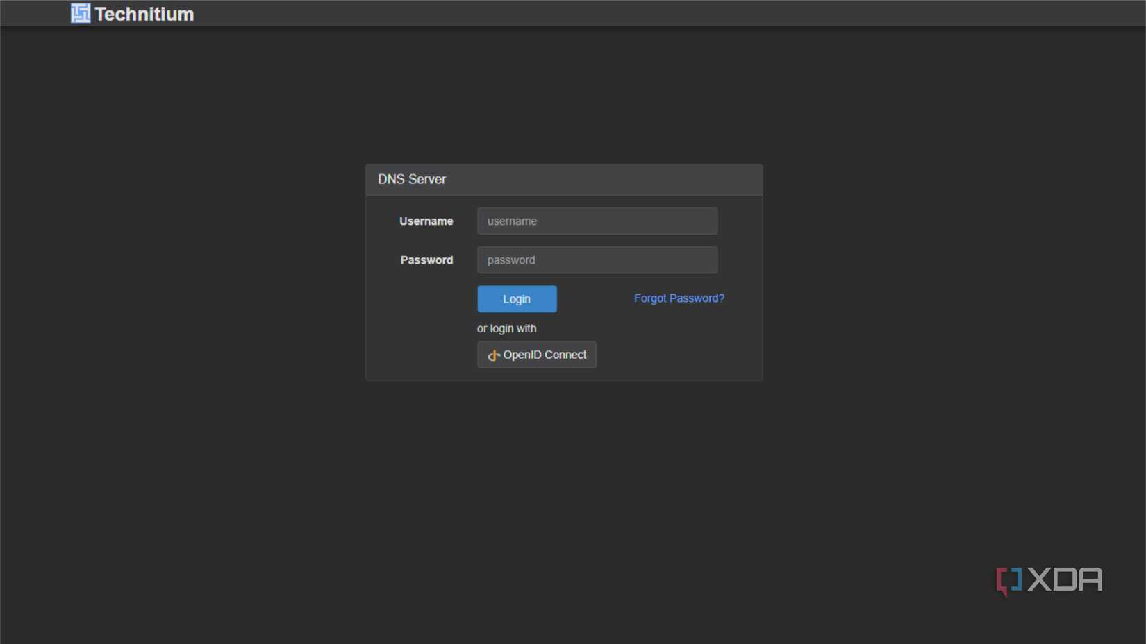 technitium sso login page