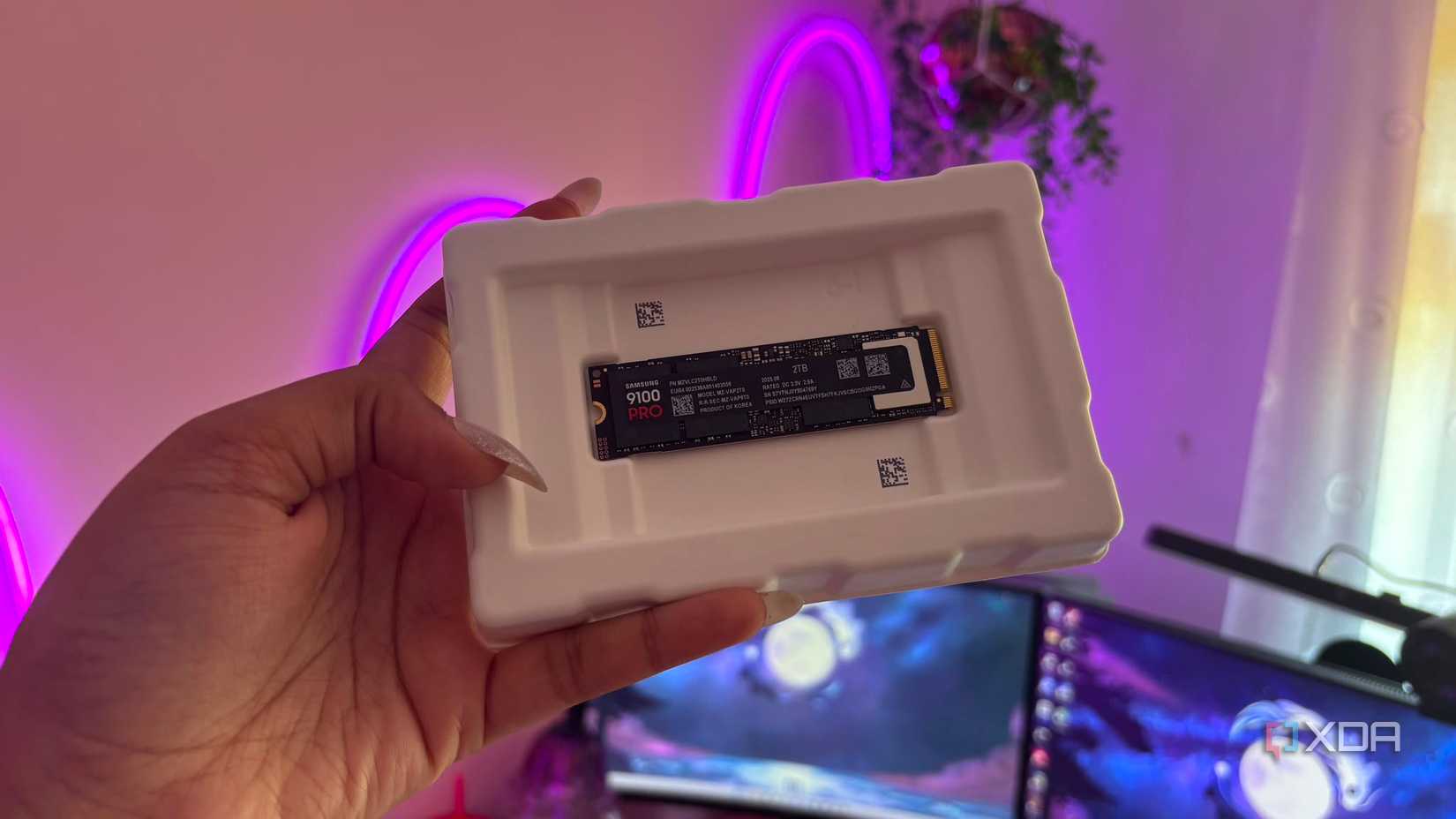 The Samsung 9100 pro SSD is stored in a case