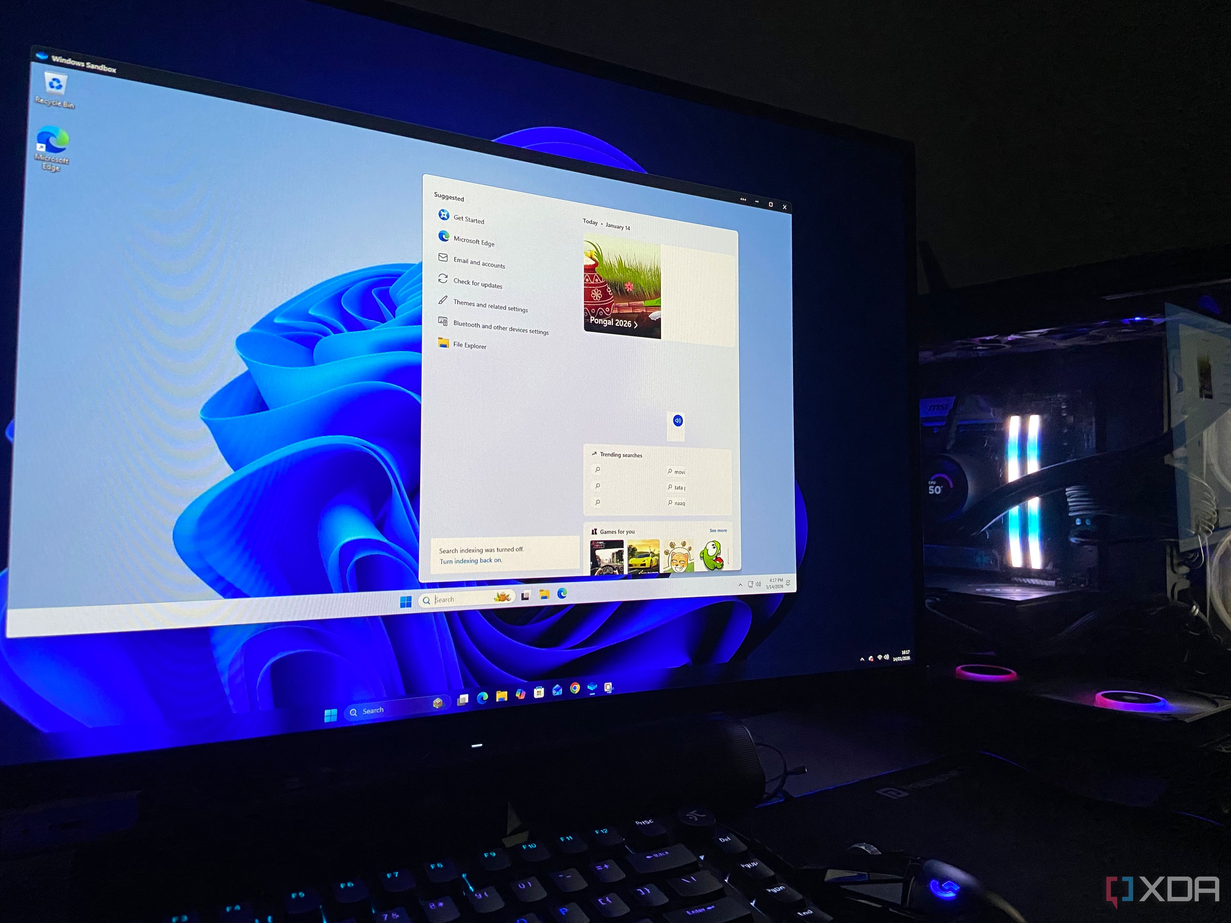 Windows Sandbox running on a Desktop PC. 