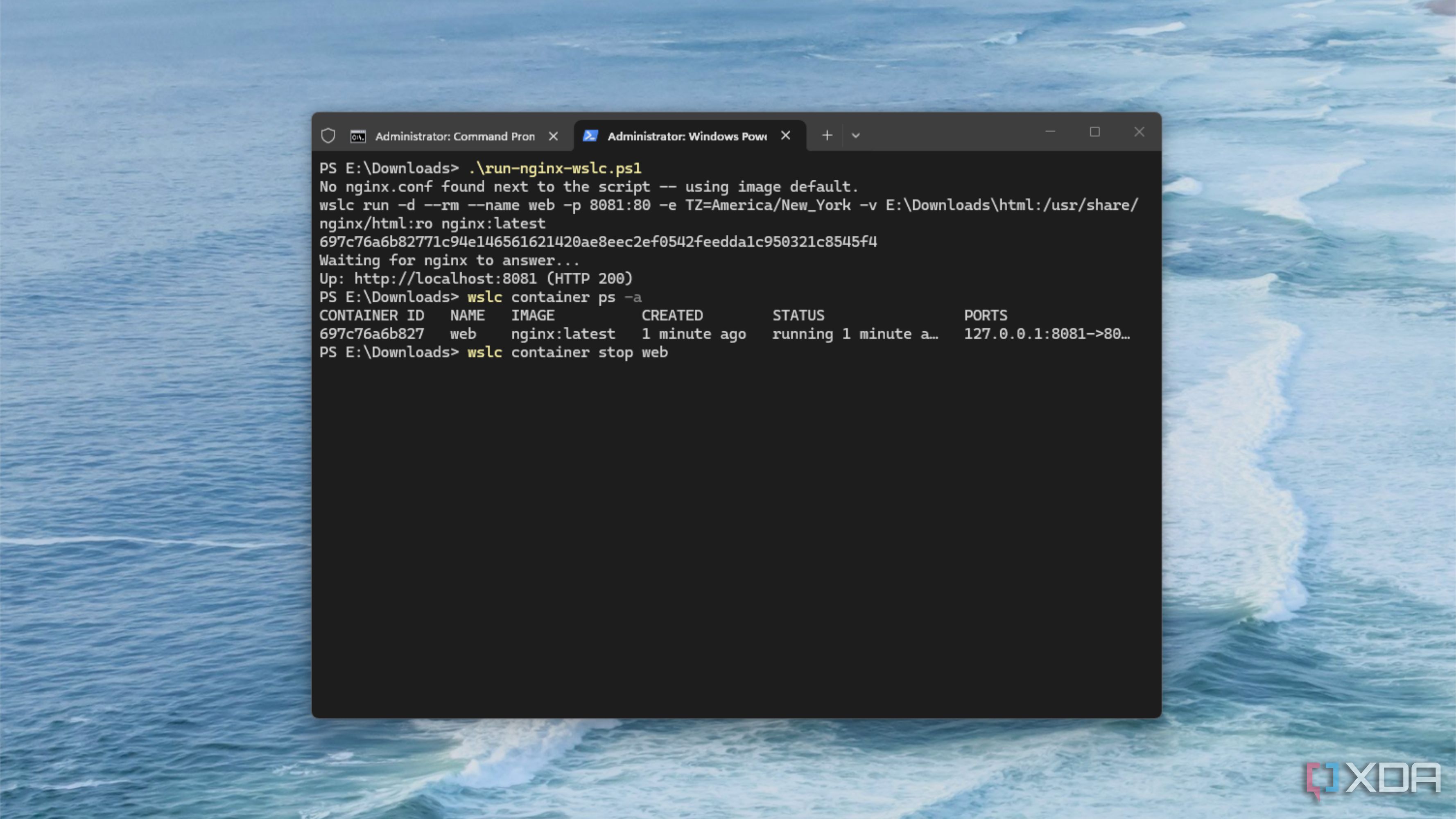 I switched from Docker Desktop to WSL Containers, and I'm switching back