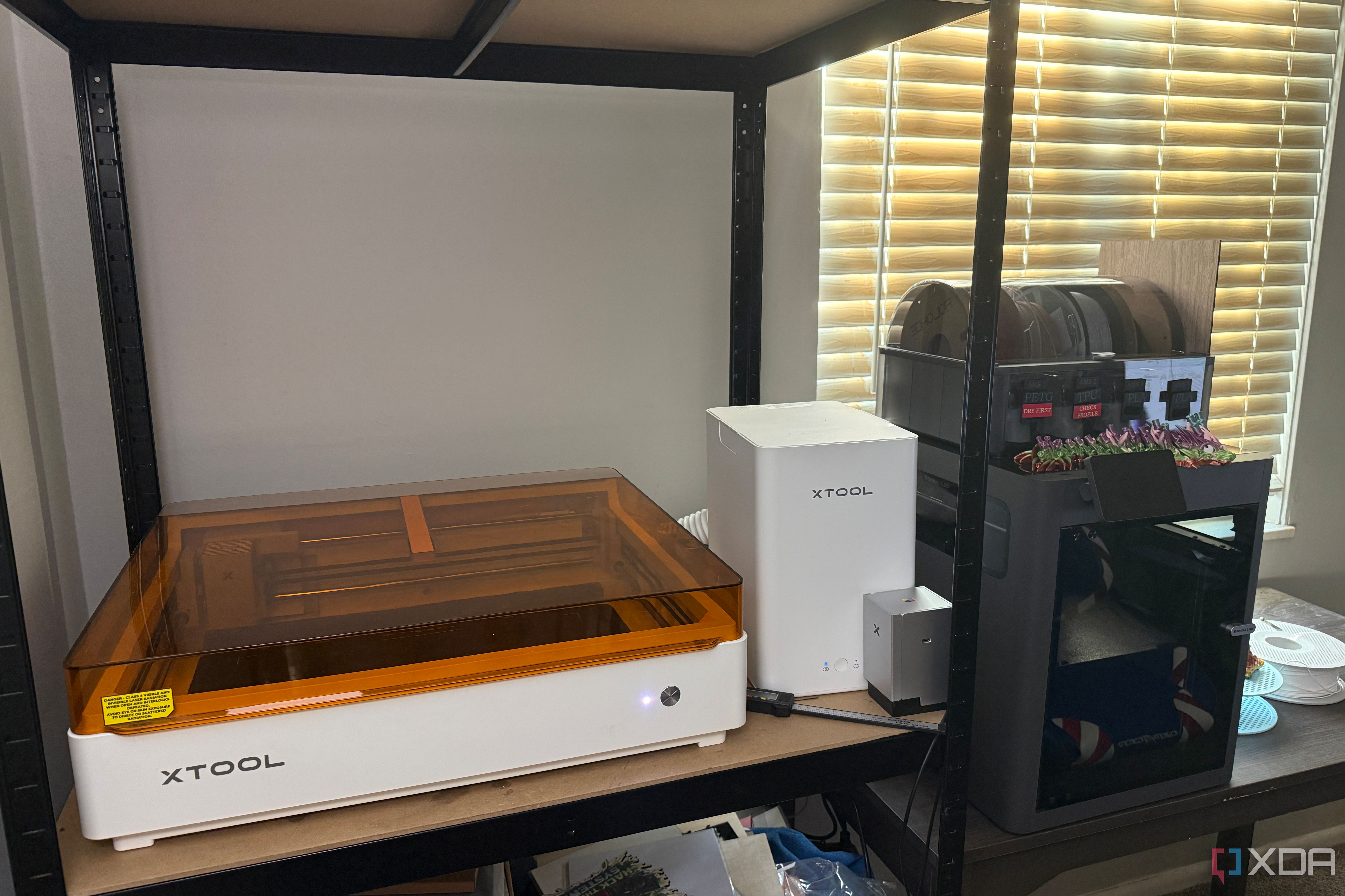 xTool laser engraver and Bambu 3D printer