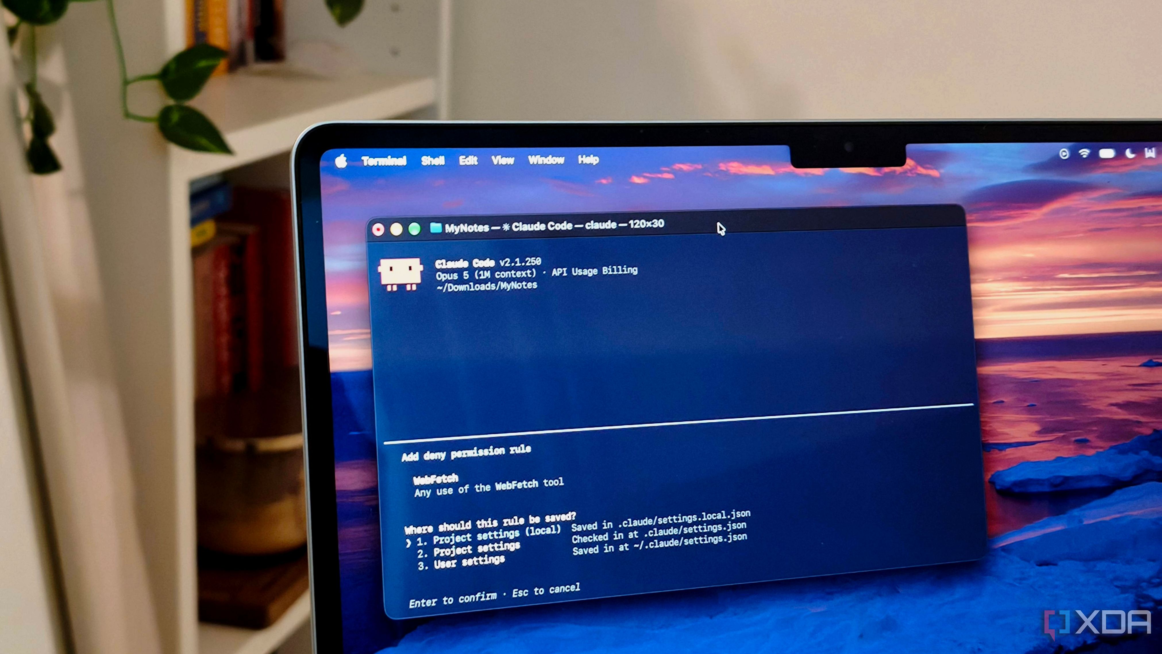 Claude Code in Mac terminal