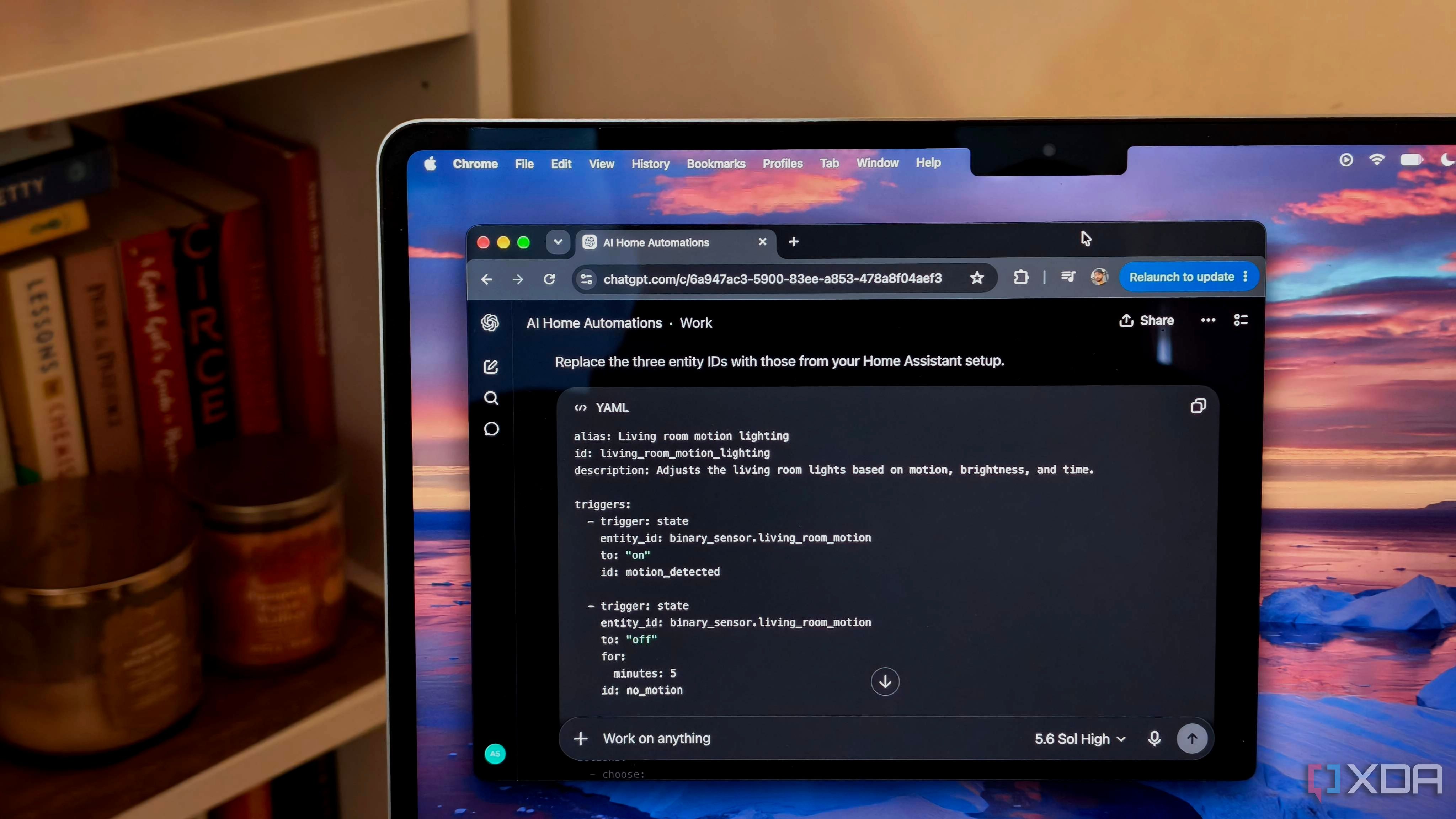ChatGPT writing home assistant YAML file