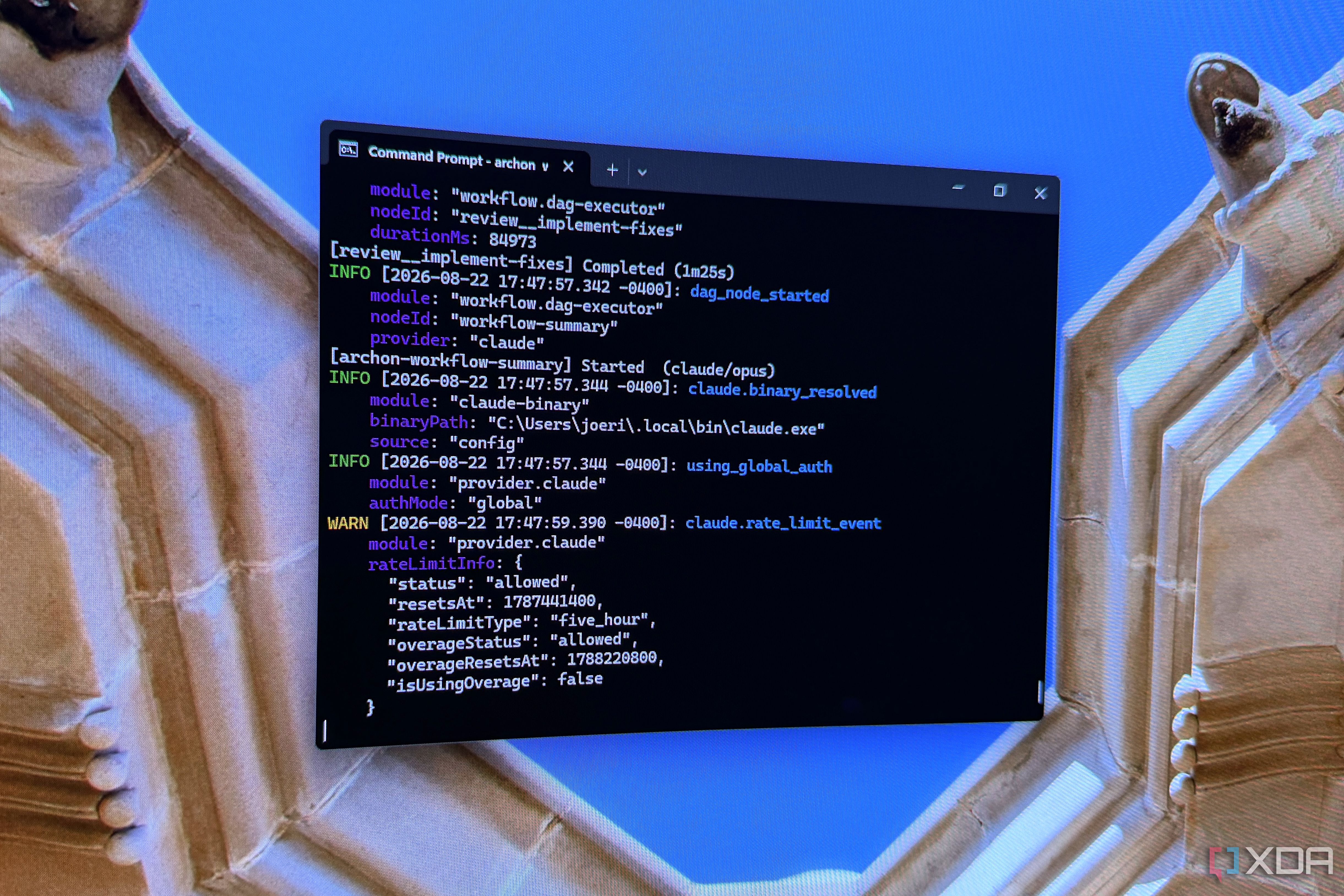 archon running in terminal