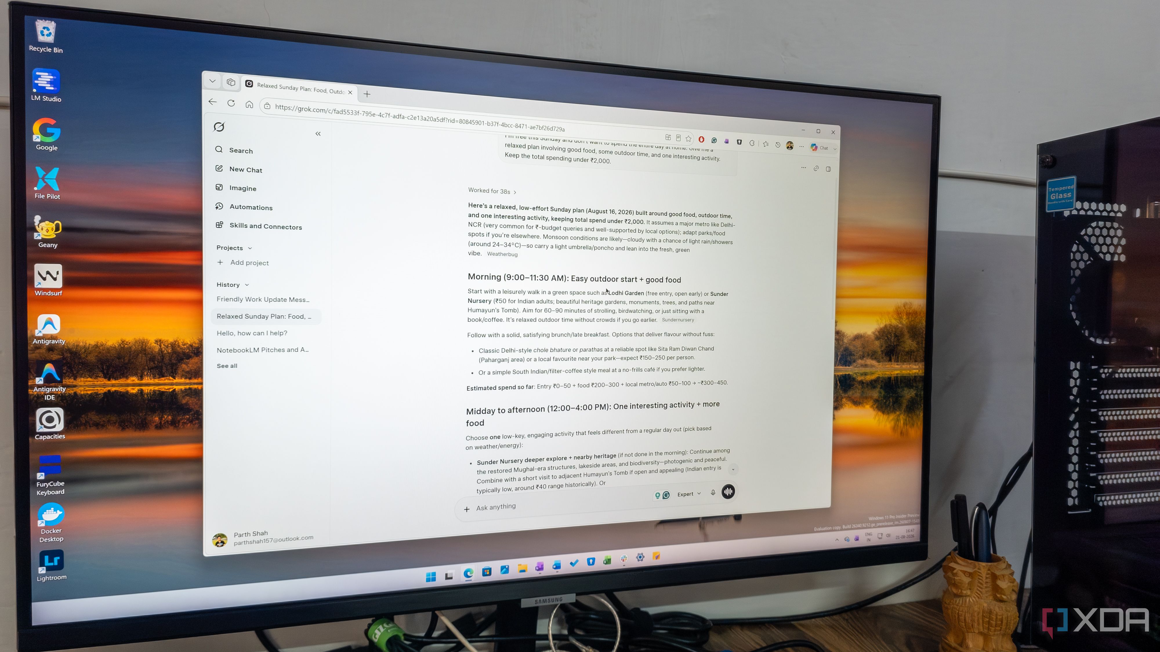 Grok on a display monitor