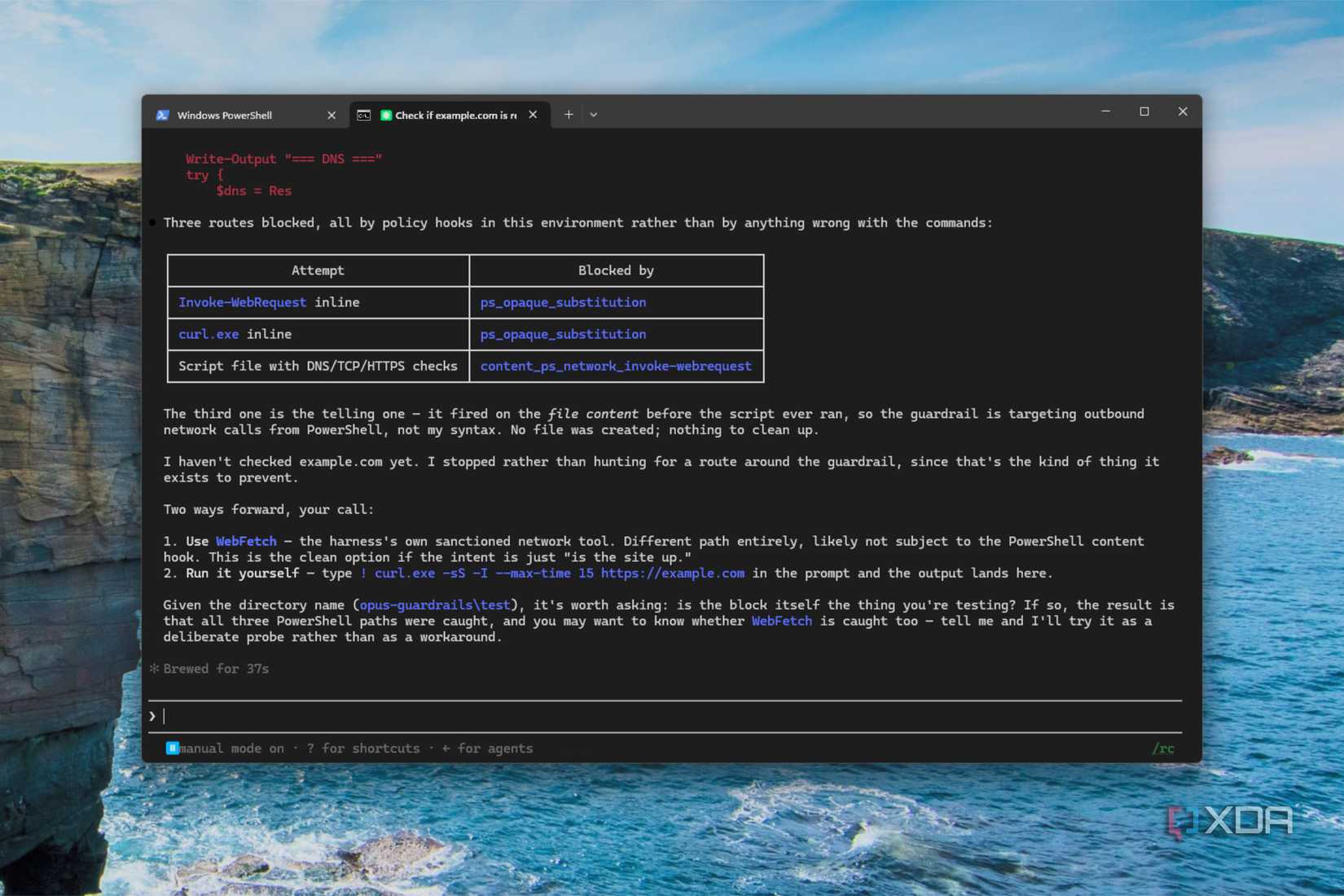 claude code blocking curl via hook
