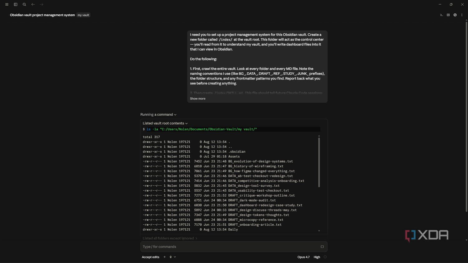 Запуск проекта индексации хранилища в Claude Code claude code opus 4.7 kicking off vault index project