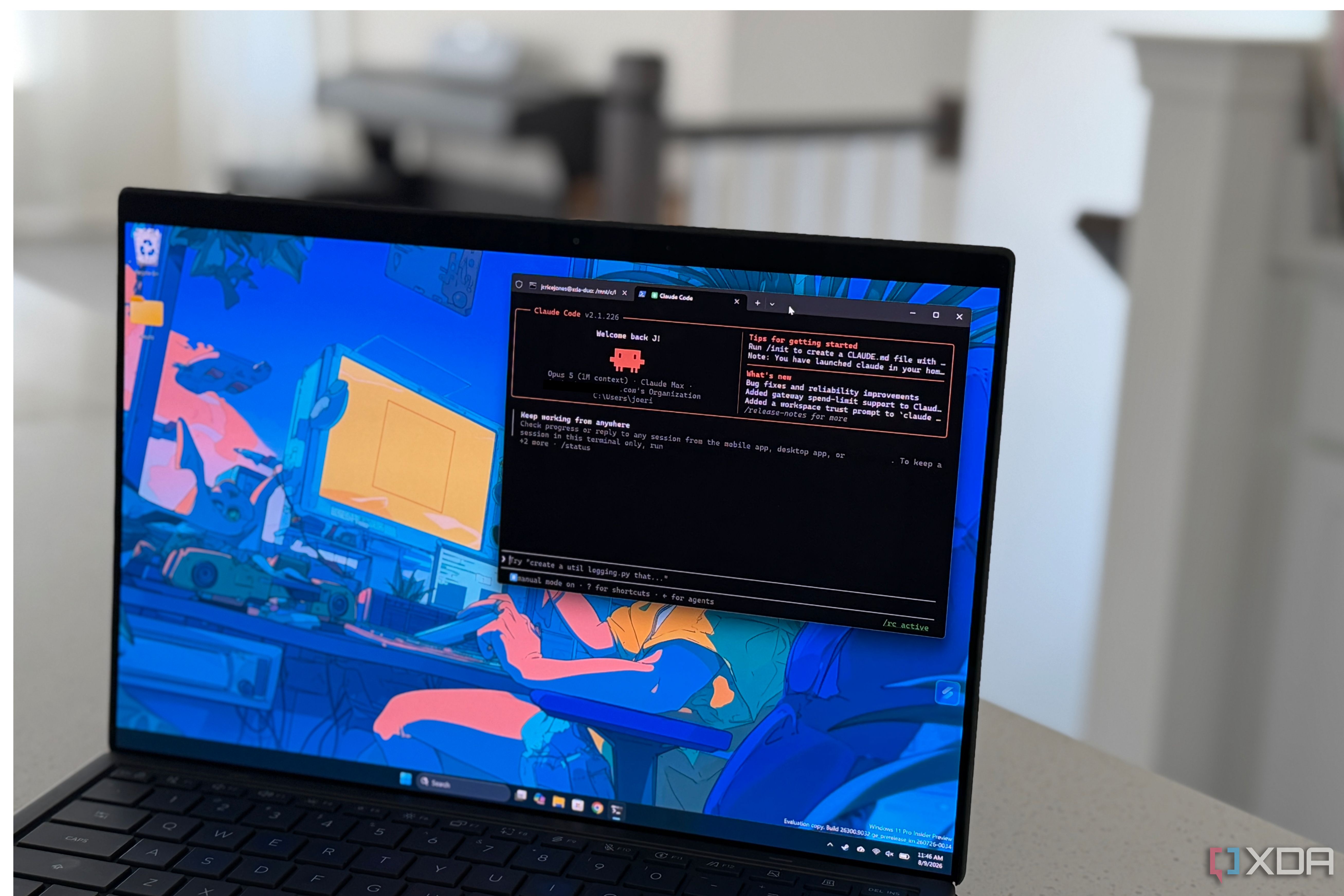 claude code open on a laptop screen