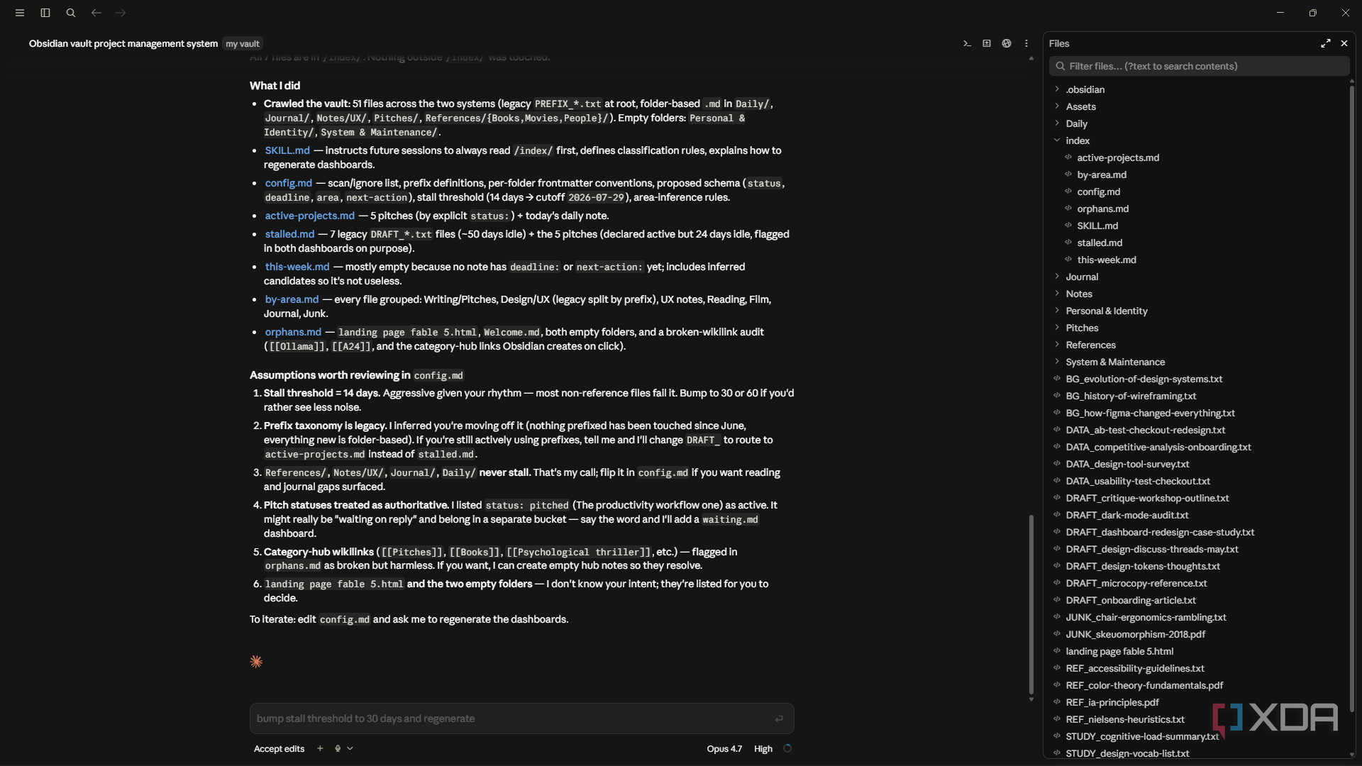 claude code what i did summary and assumptions to review