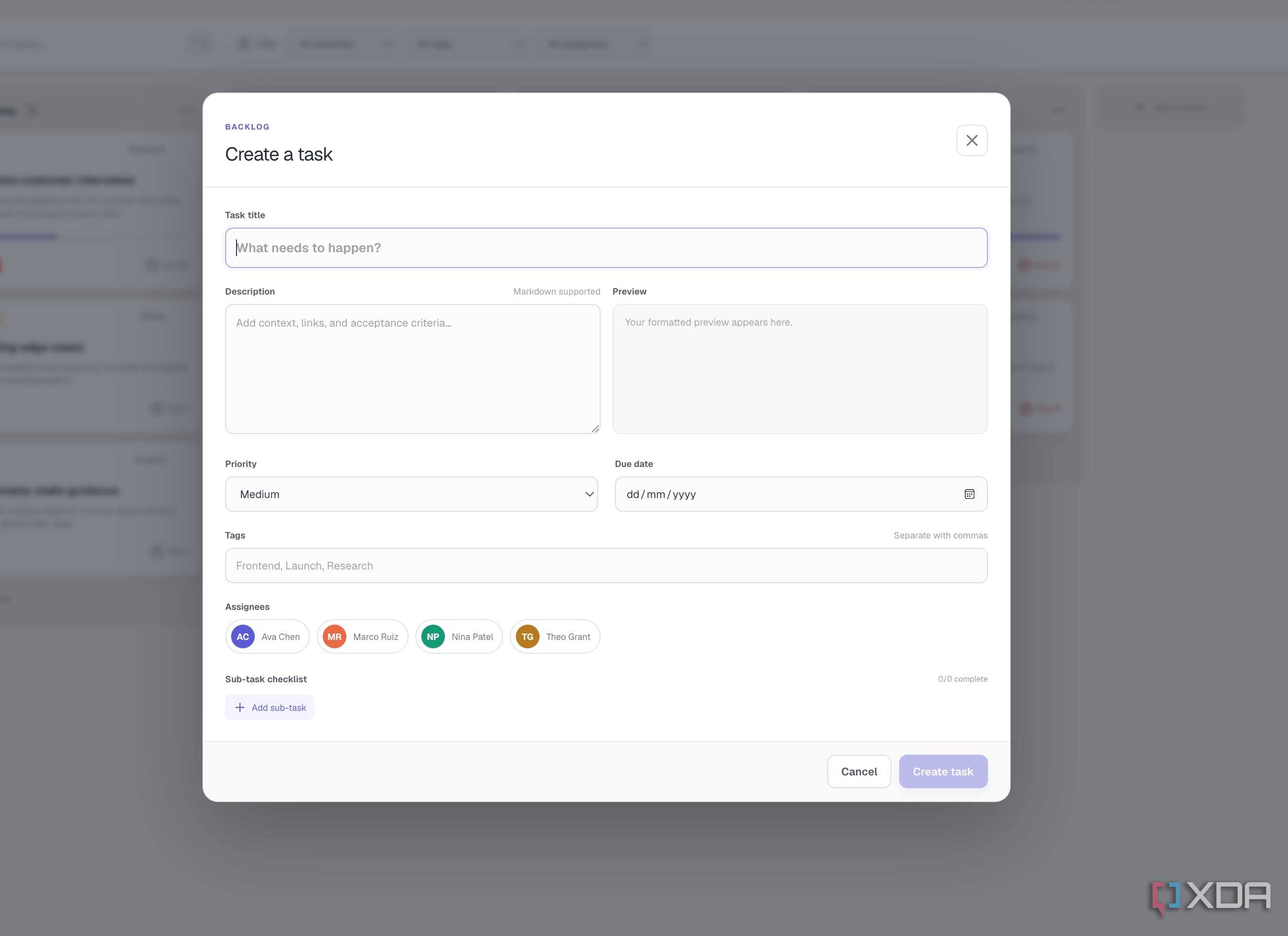 creating a new task in GPT creating a new task in GPT