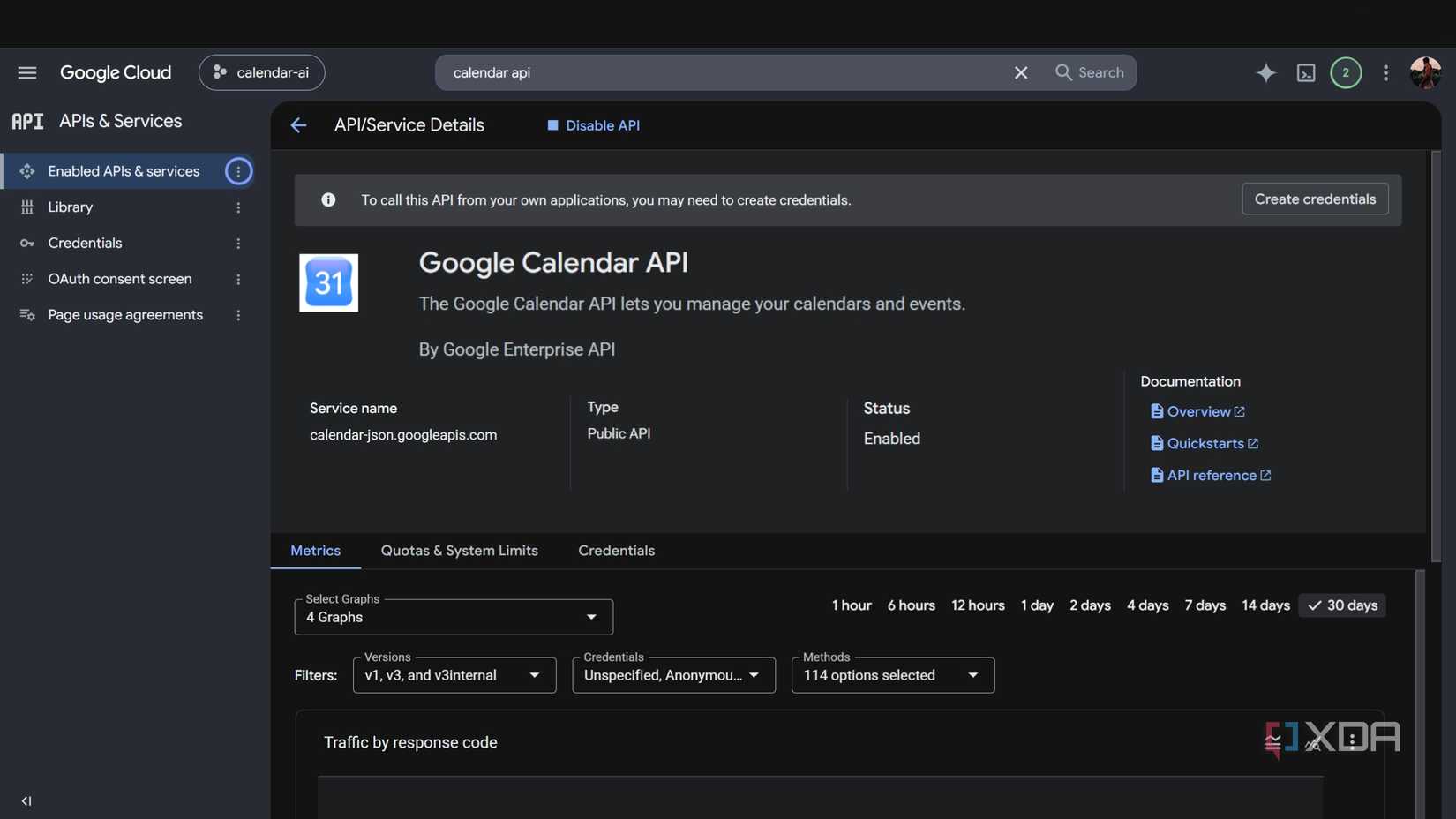 Creating a Google Calendar API.