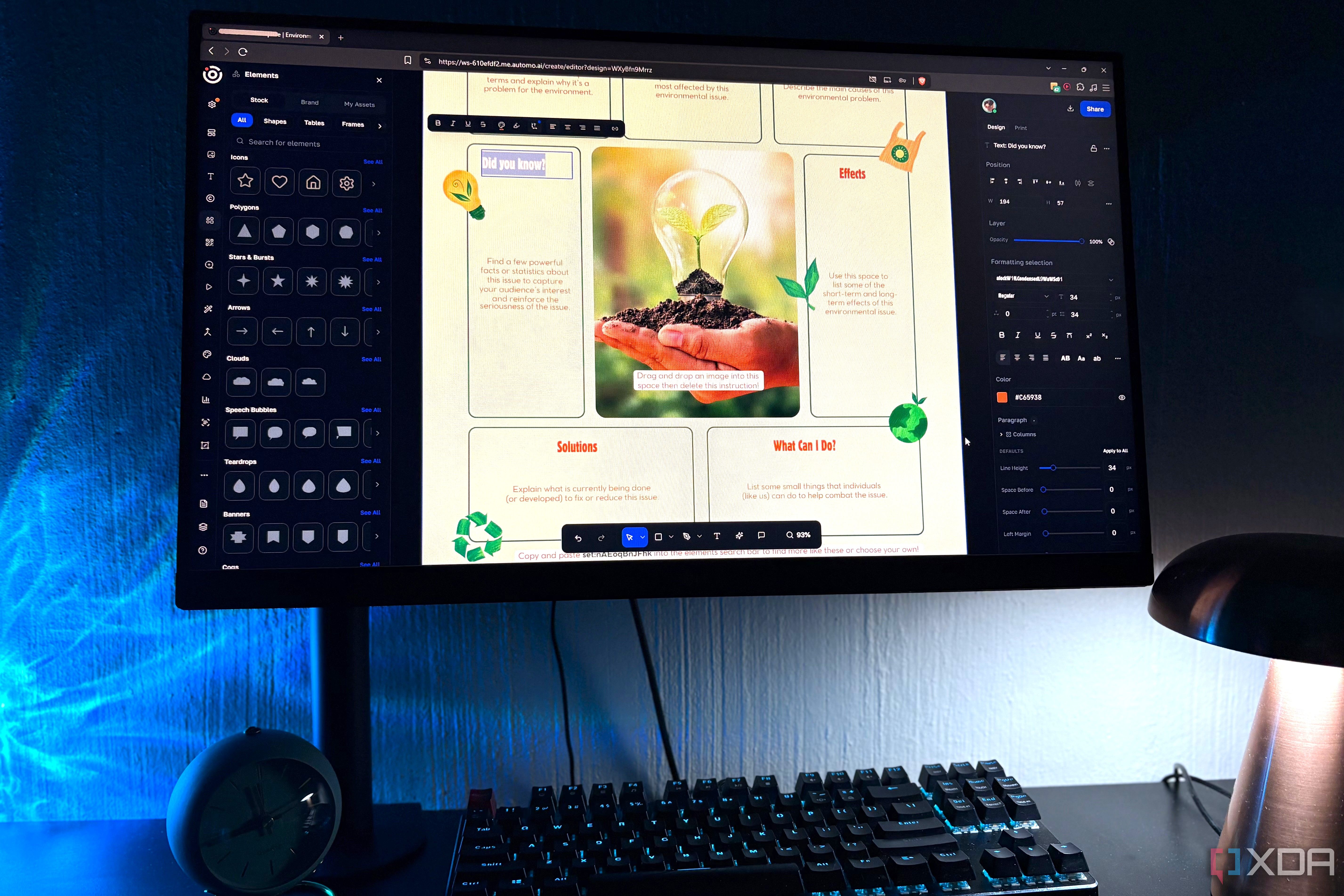 editing pdf in desygner on desktop pc