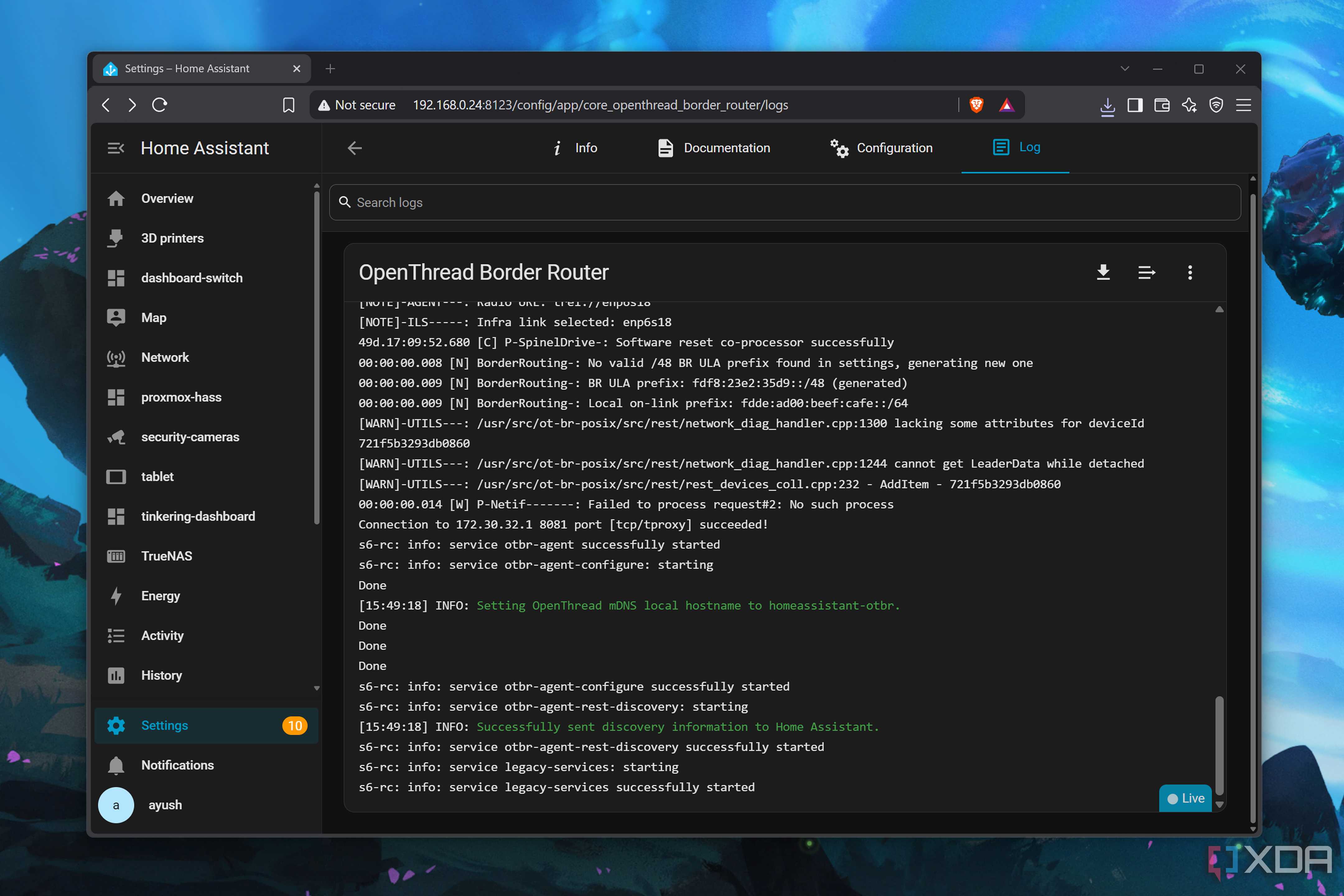 Configuring an ESP32-C6 as an OpenThread Border Router