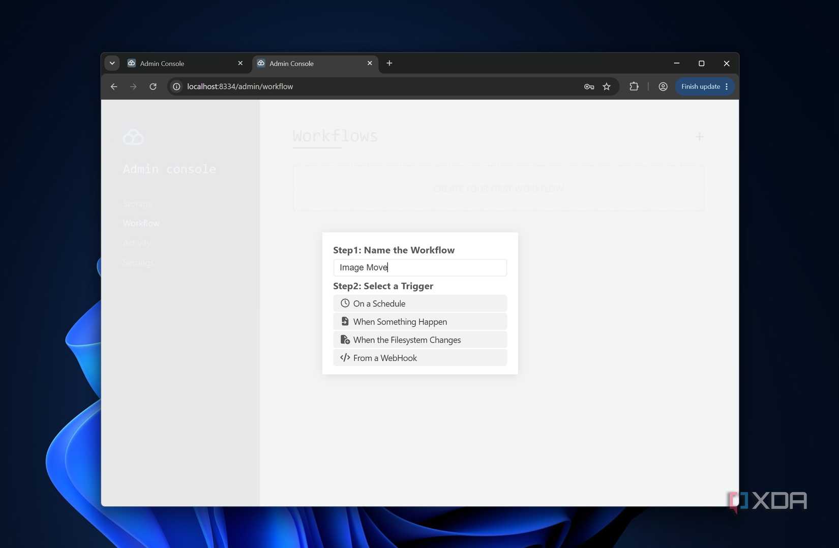 Workflow feature in Filestash