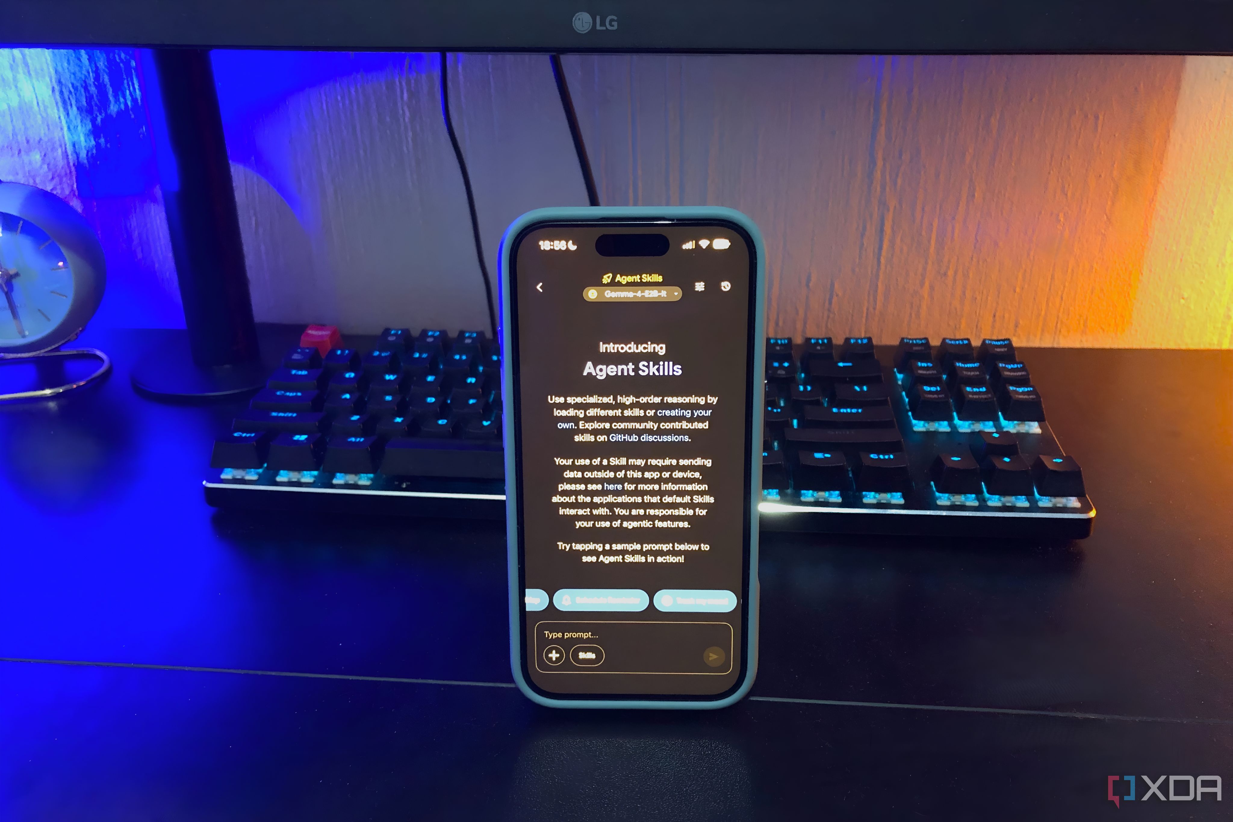 google ai edge gallery on desktop with keyboard in view
