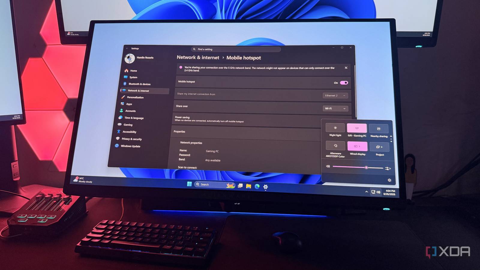 Использование ноутбука Windows в качестве точки доступа в поездке