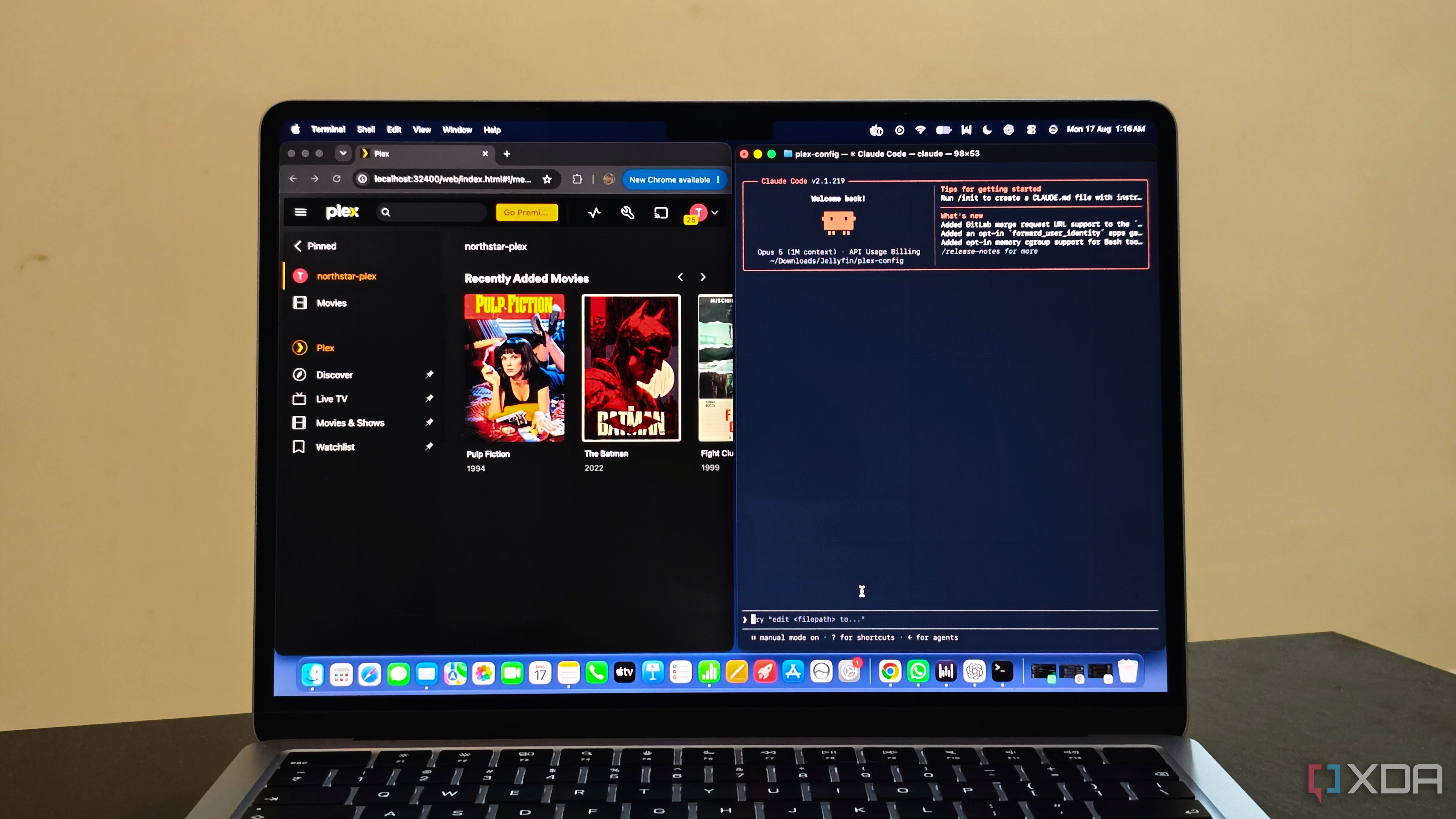 Plex running alongside Claude Code
