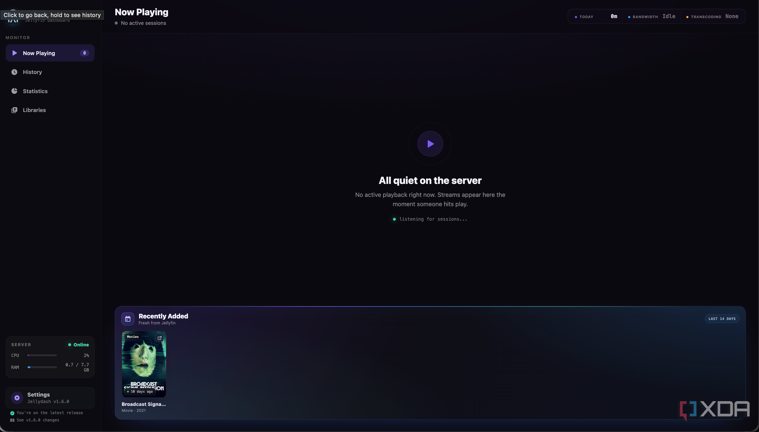 This Jellyfin dashboard lets me manage viewers, requests, and downloads ...