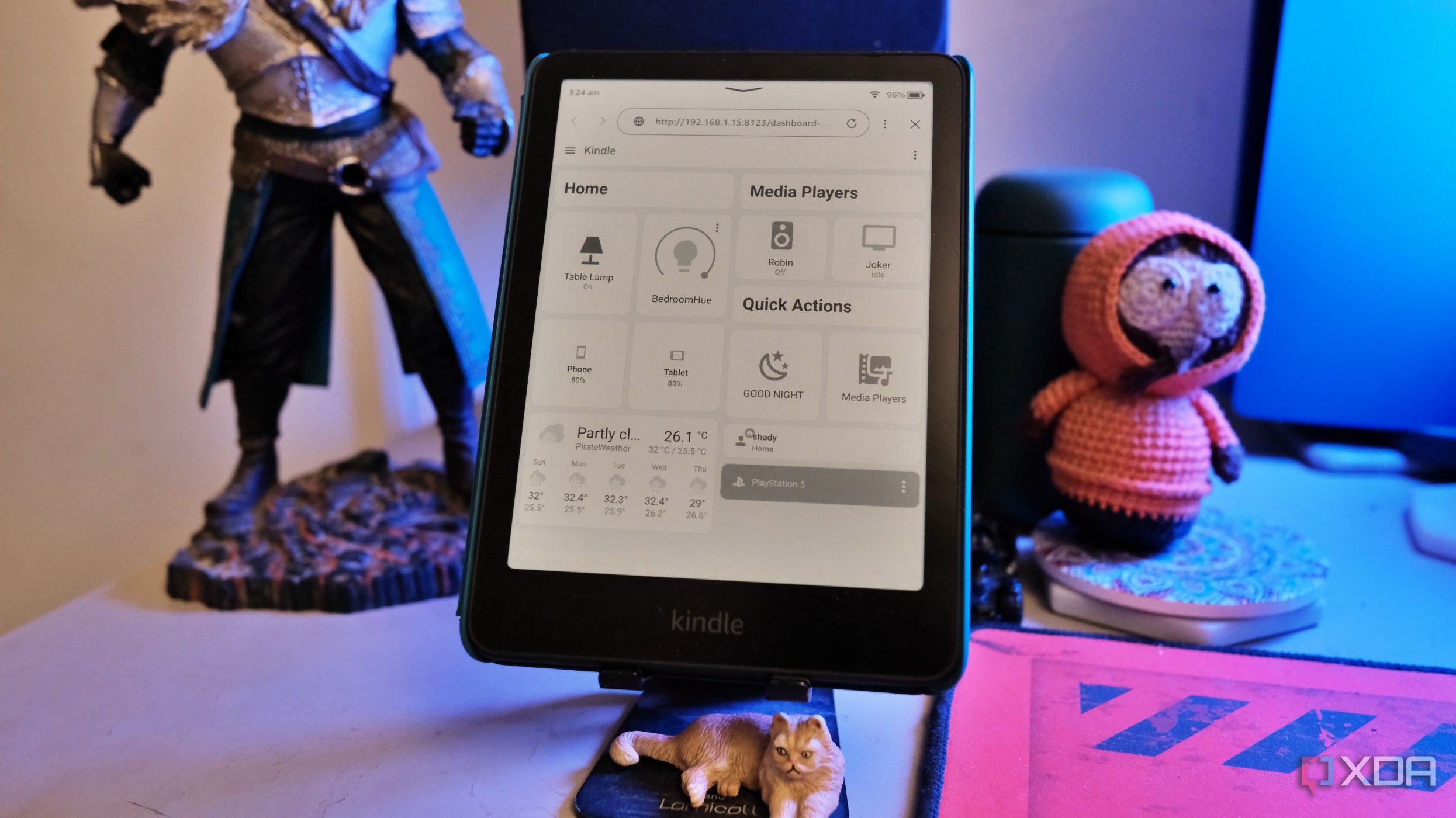 Amazon Kindle running Home Assistant dashbosrd