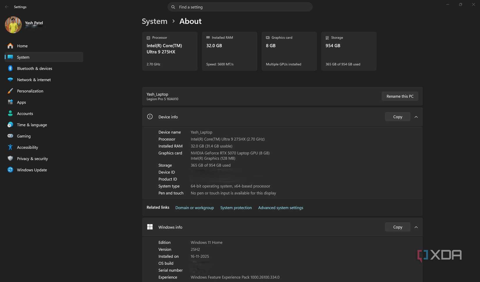 Lenovo Legion specifications