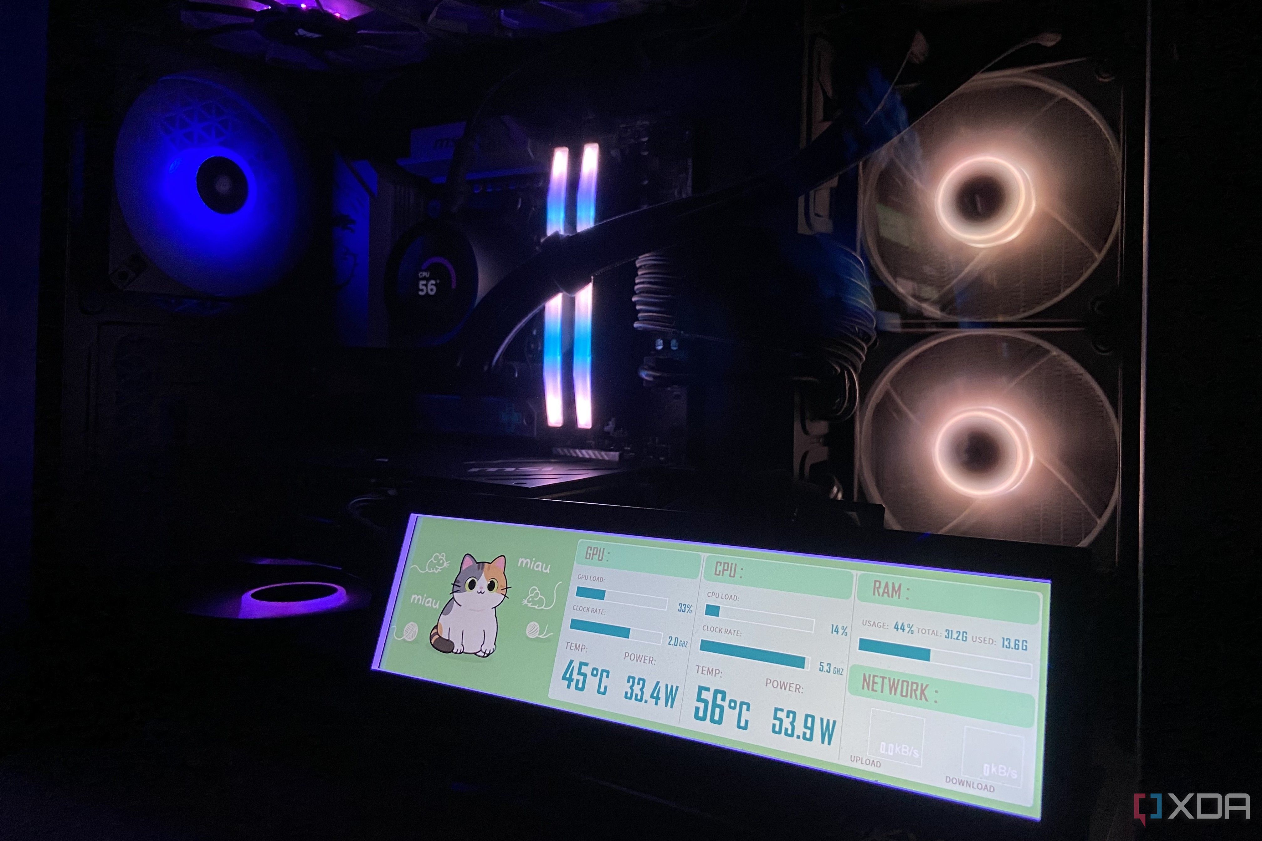 Lian Li 8.8-inch Universal Display inside a Corsair 2500X case.