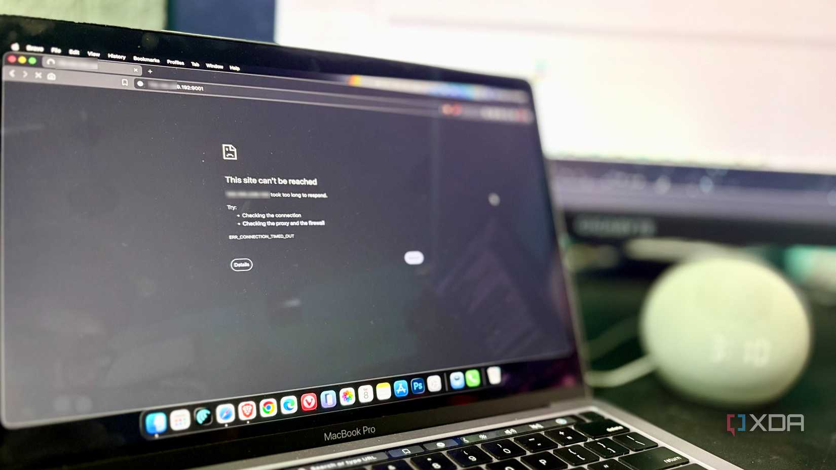 Как диагностировать сбой сети с помощью одной команды Экран MacBook Pro с ошибкой истечения времени ожидания подключения