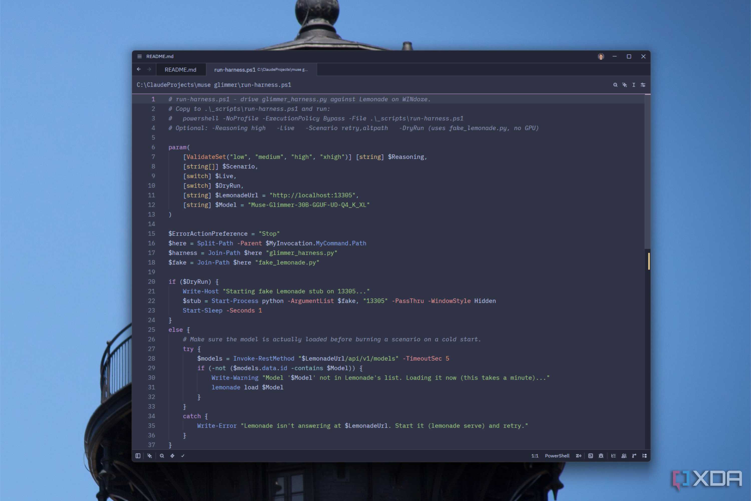 muse glimmer harness powershell
