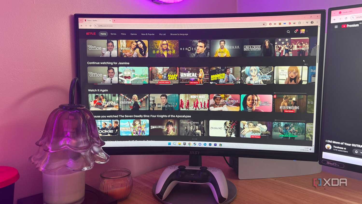 Интерфейс Netflix на ПК Интерфейс Netflix на ПК на экране монитора