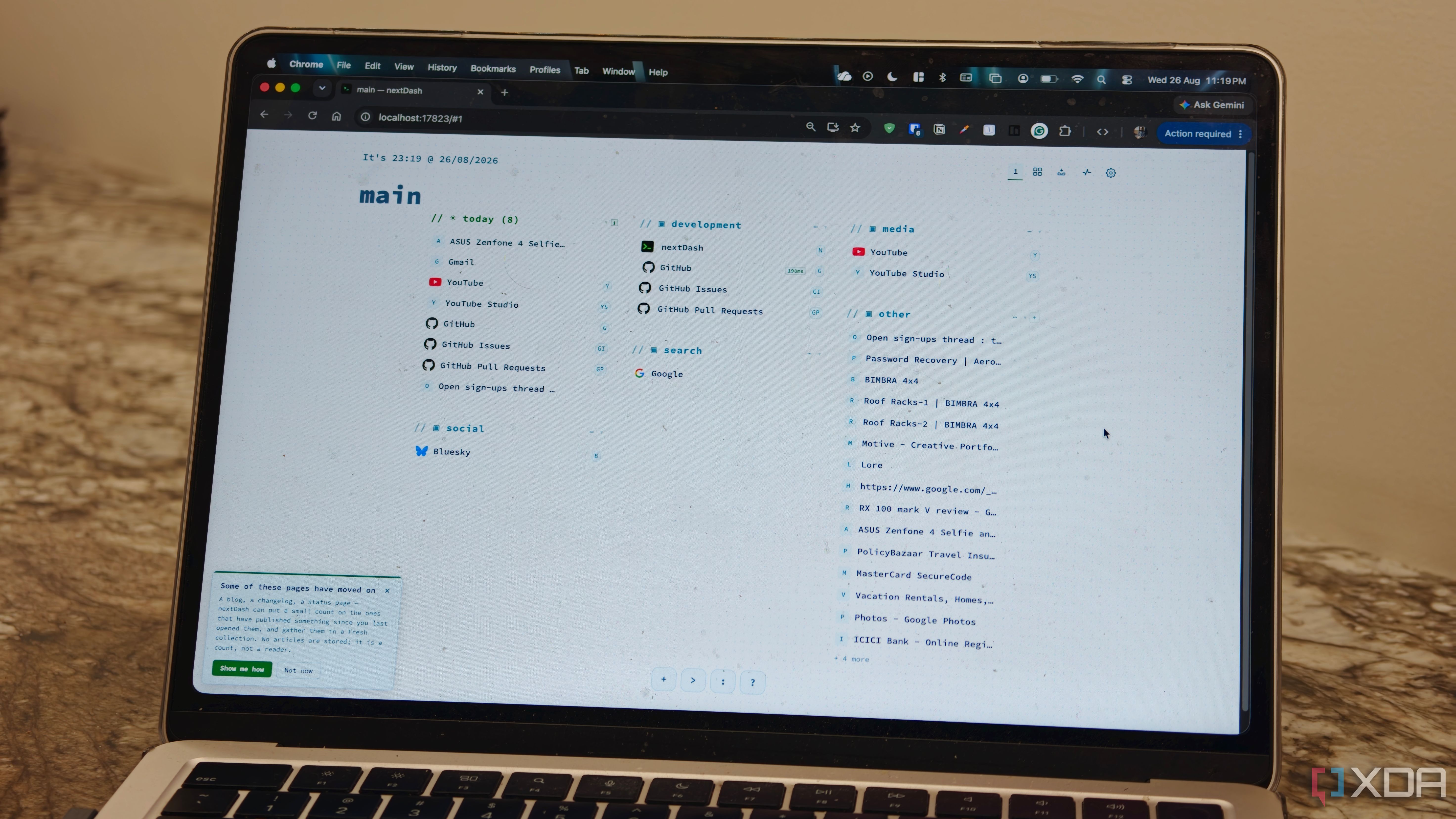 nextdash dashboard on mac