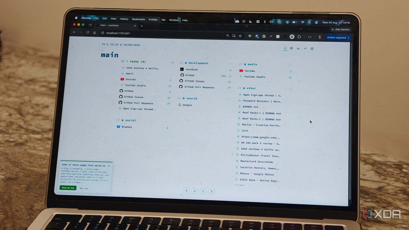 I ditched Chrome bookmarks for a self-hosted dashboard that automatically deletes dead links