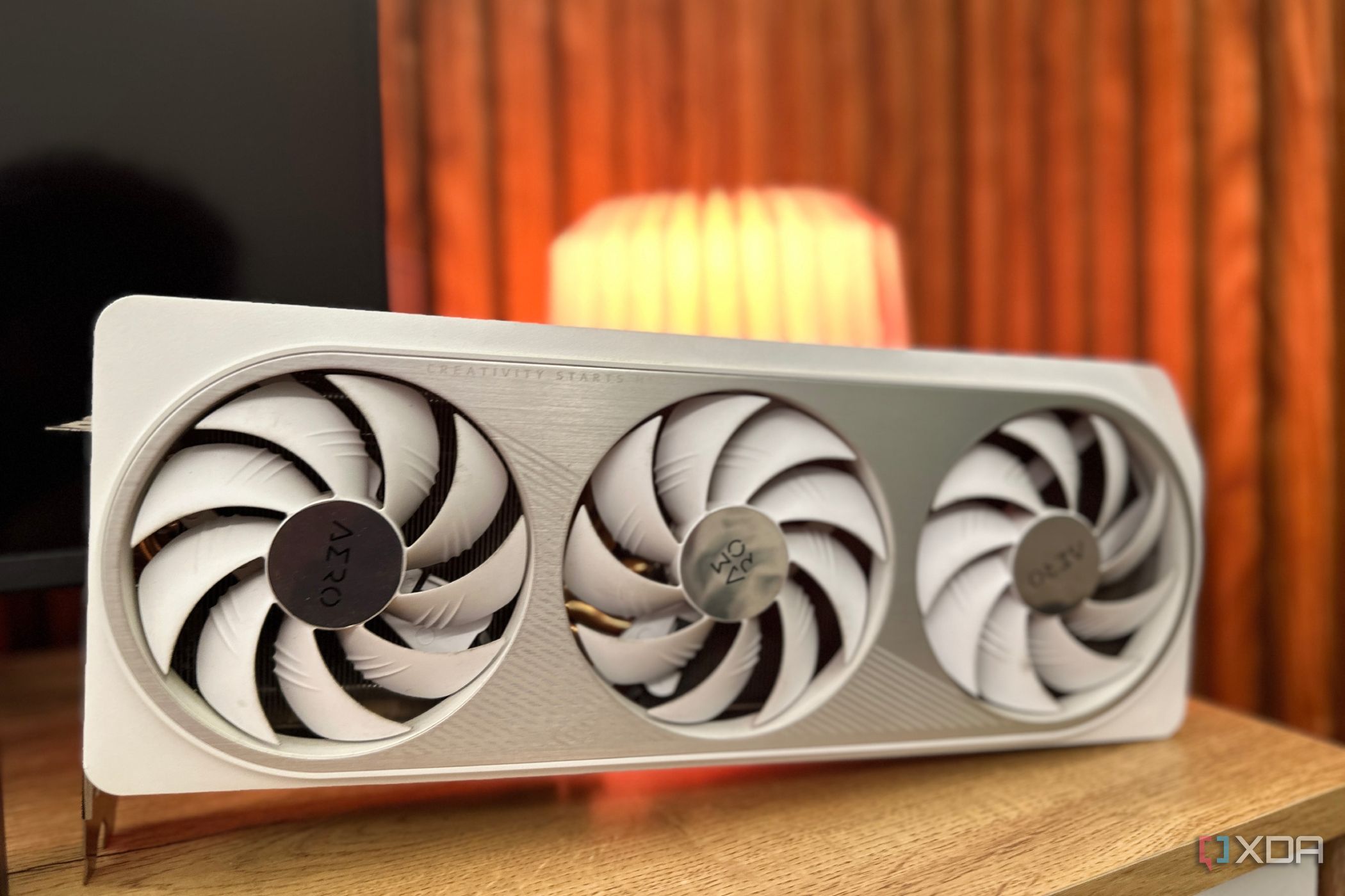 nvidia geforce rtx 4070 ti white gigabyte aero propped tv unit