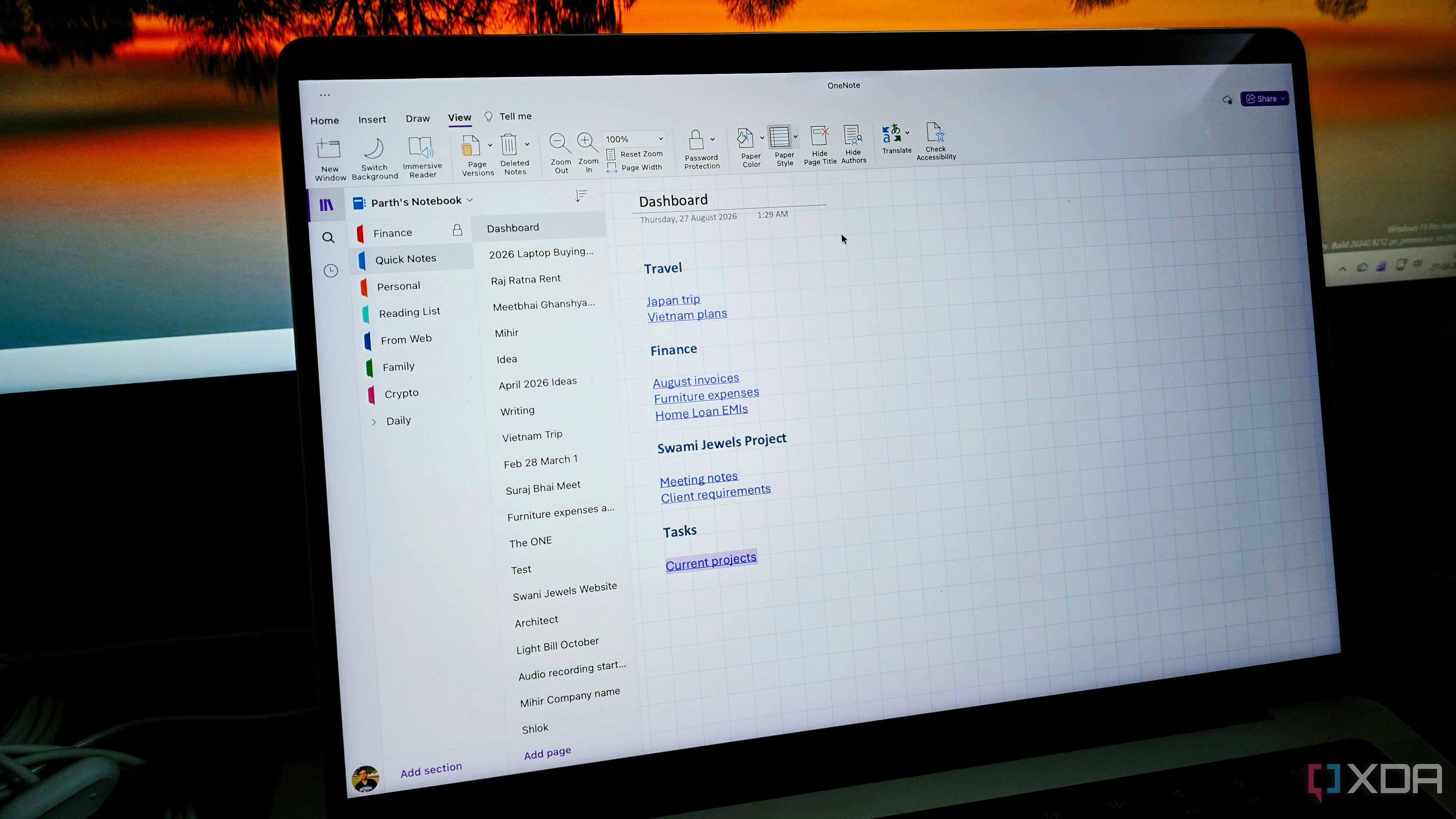 using OneNote as command center