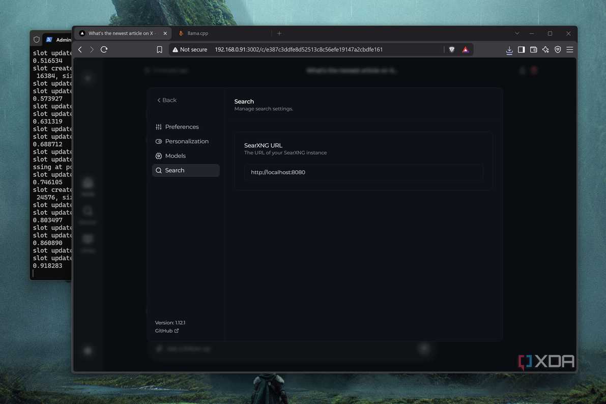 Configuring SearXNG within Perplexica