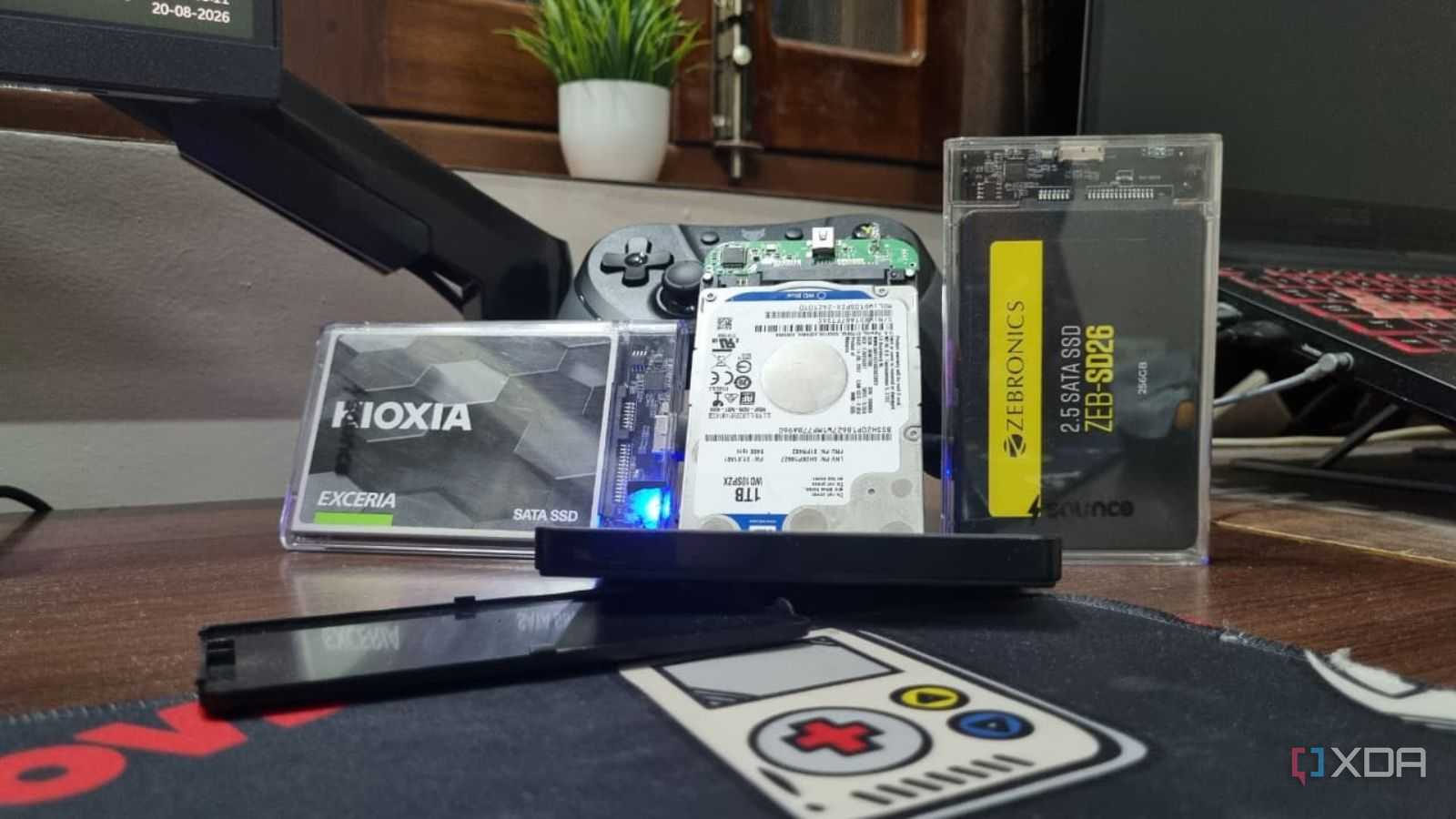 photo of sata to usb adapters and enclosures