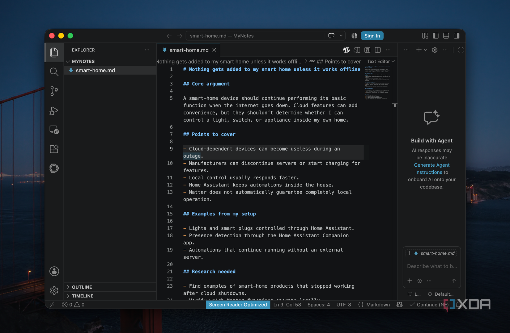 Notes in Markdown
