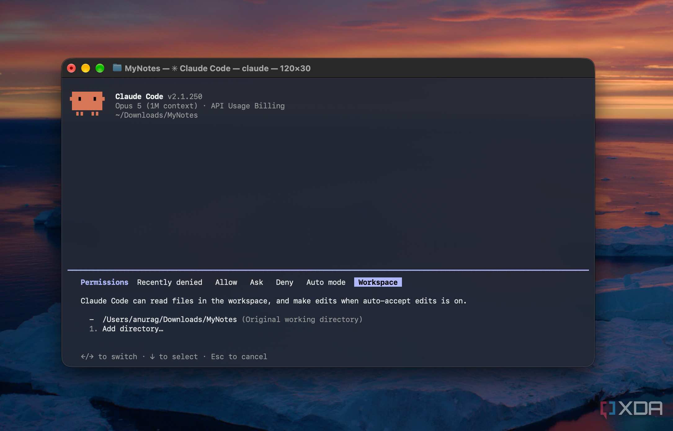 Claude Code automode workspace
