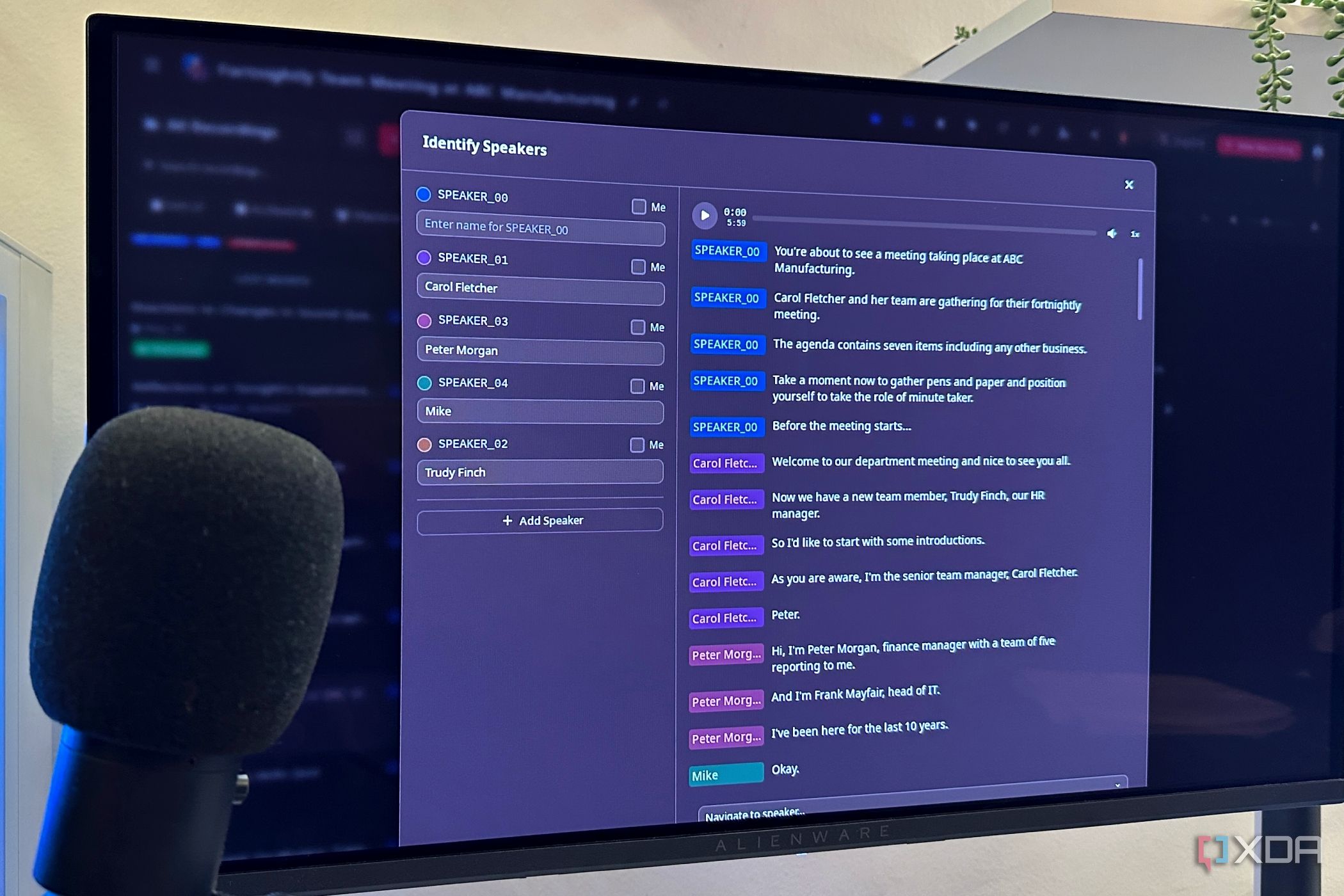 Self-hosted transcription service, Speakr.