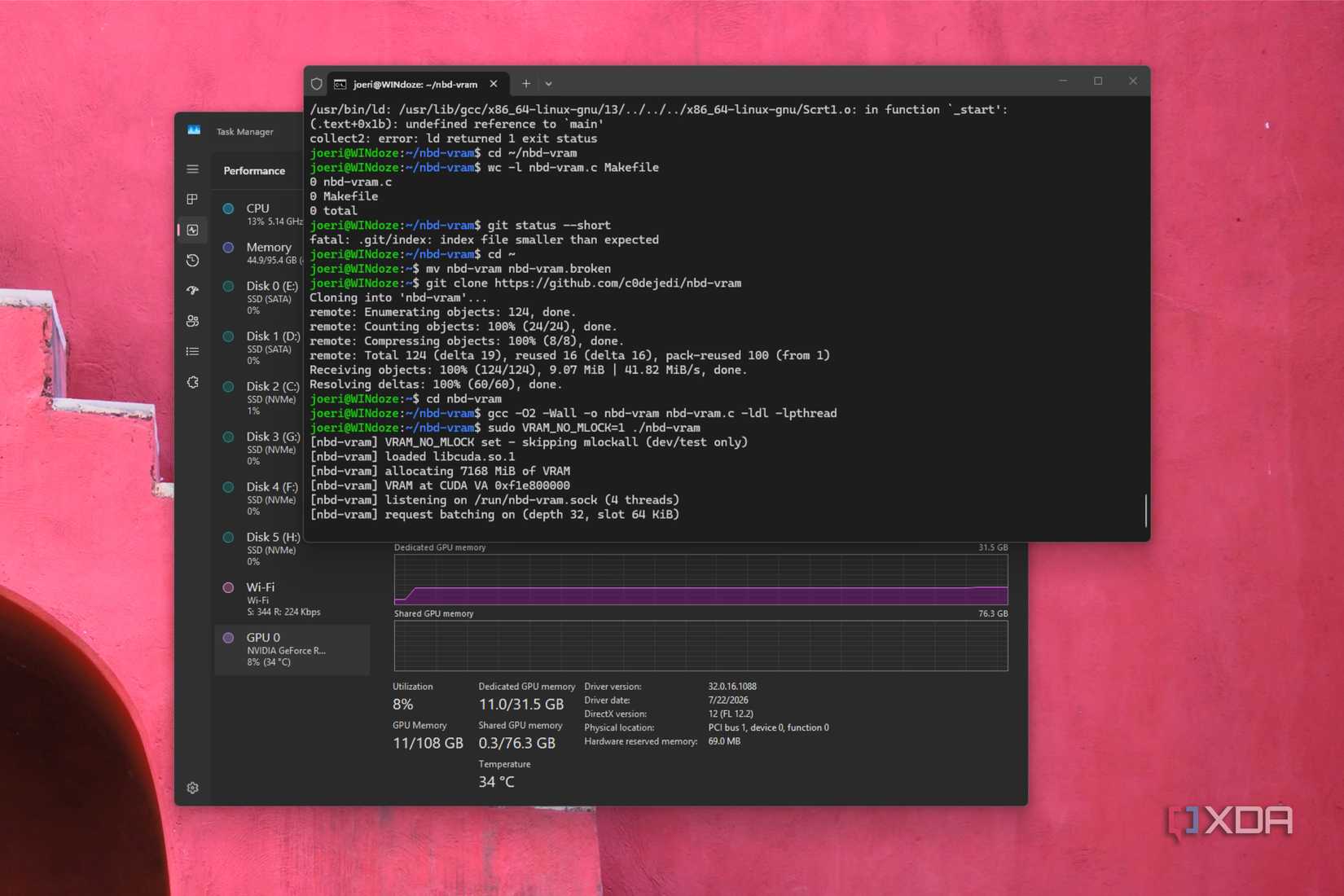I used my Nvidia GPU's VRAM as system swap, and it freed me from buying ...