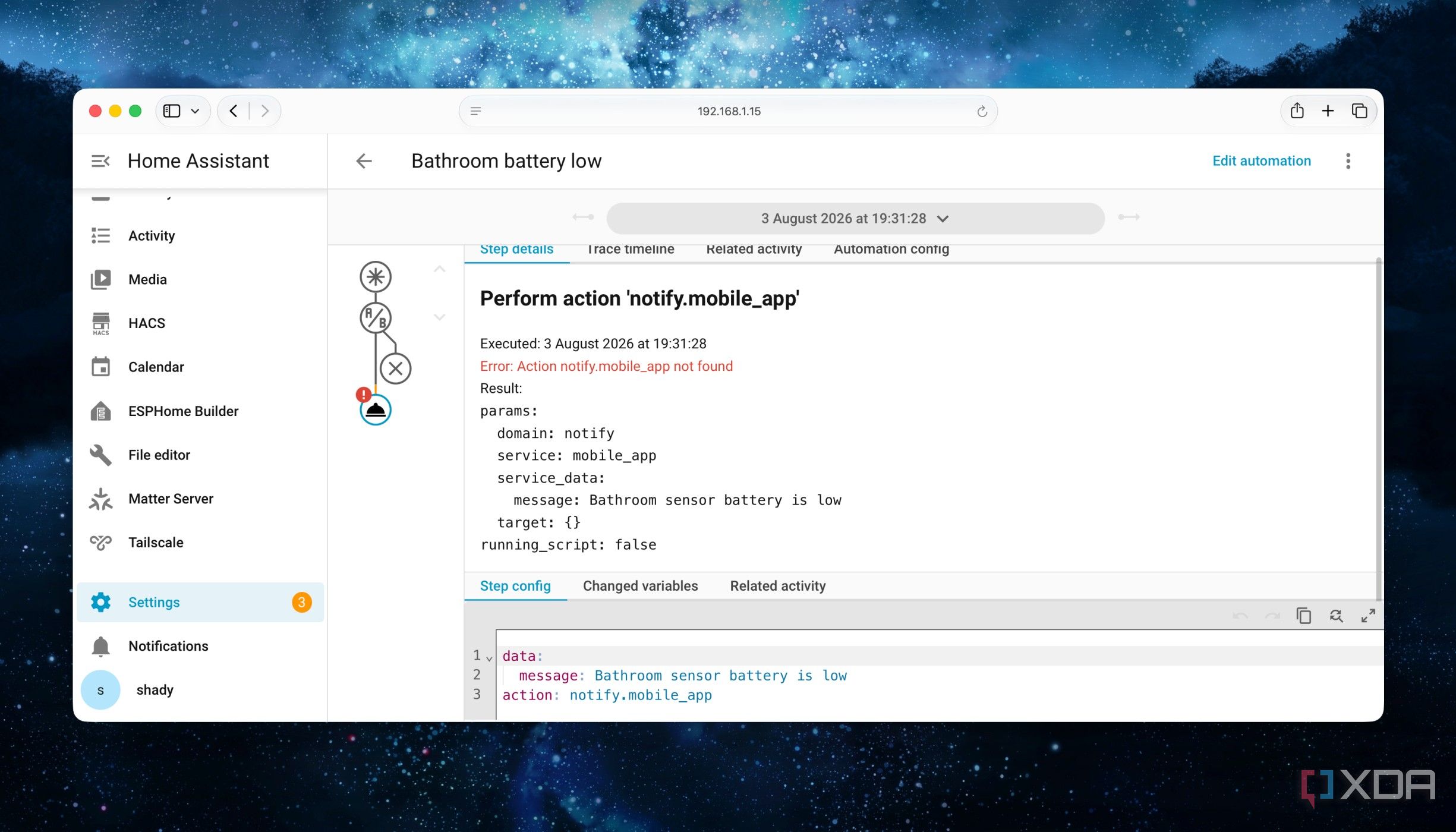 Traces Error for Automation Templates