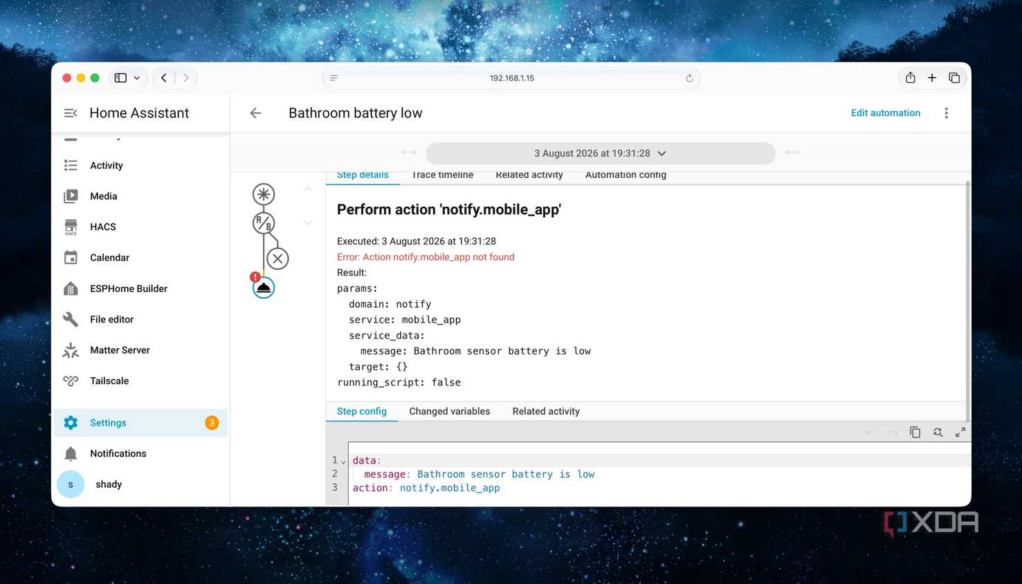 Как новые функции Home Assistant упростили создание автоматизаций Traces Error for Automation Templates