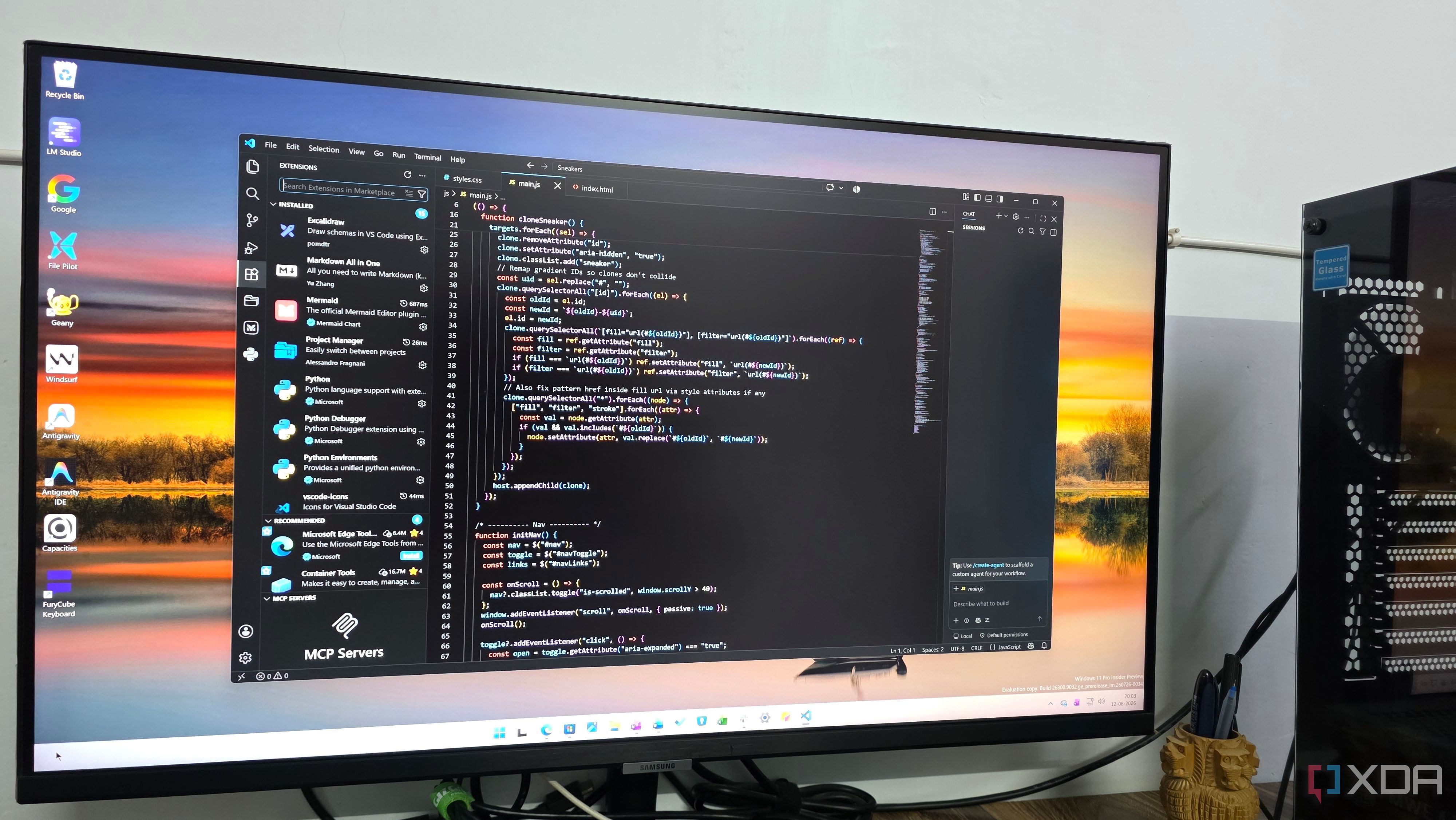 VS Code running on desktop