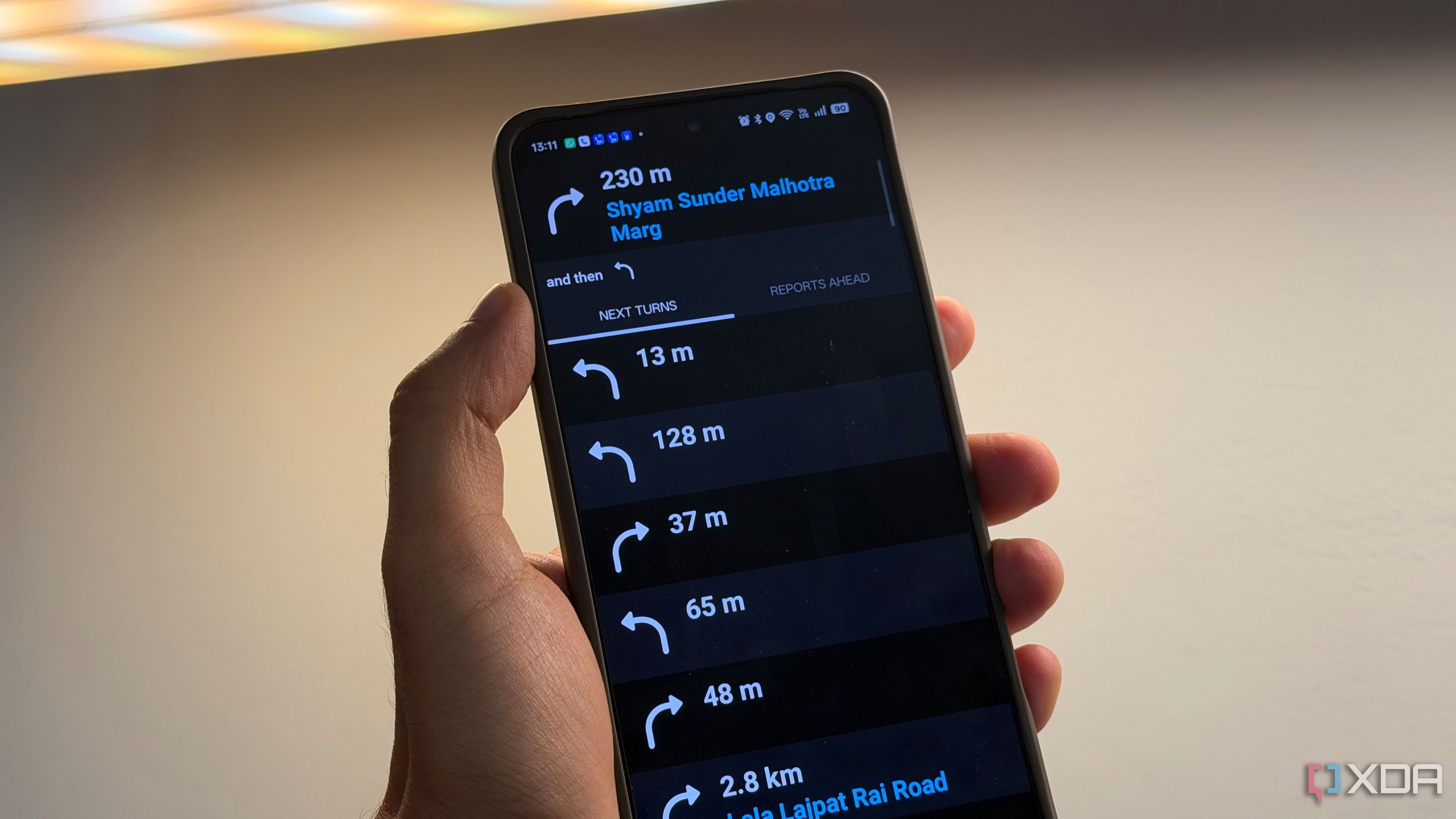 Waze on Android next turn information