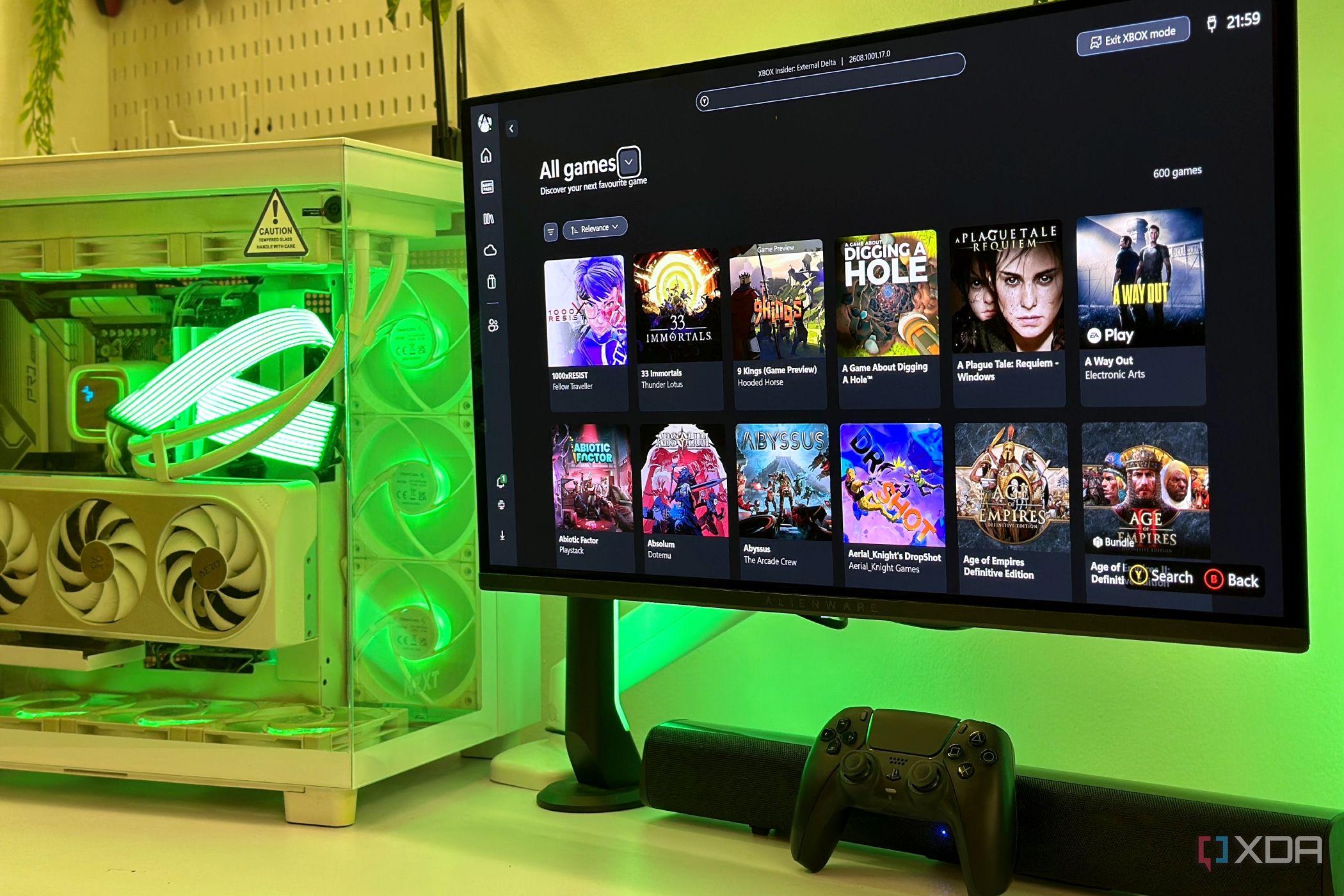 Xbox Mode on Windows 11 with DualSense controller.