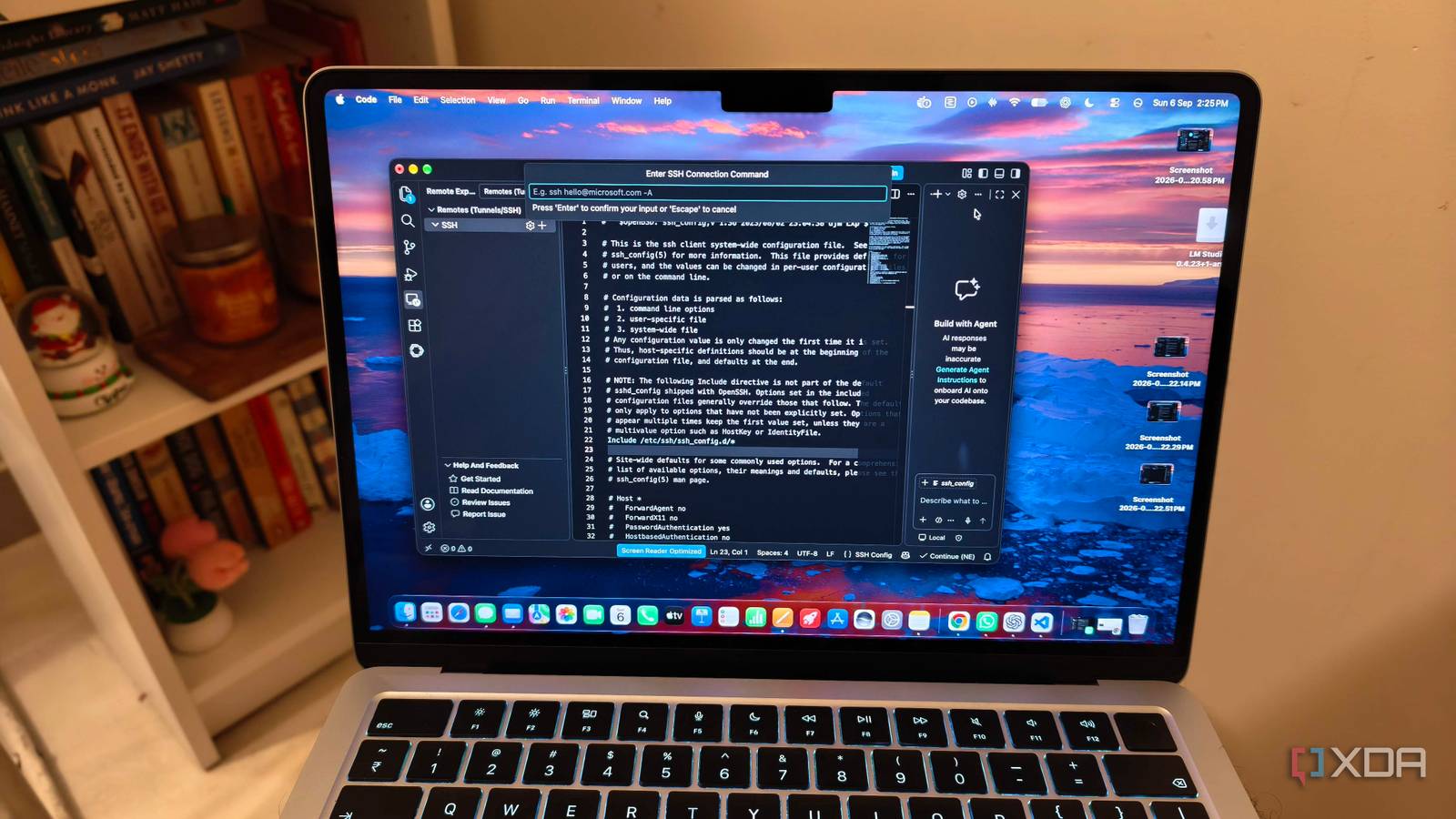 VS Code verfügt über eine Tunnelfunktion im Kontomenü, die meinen Desktop ...
