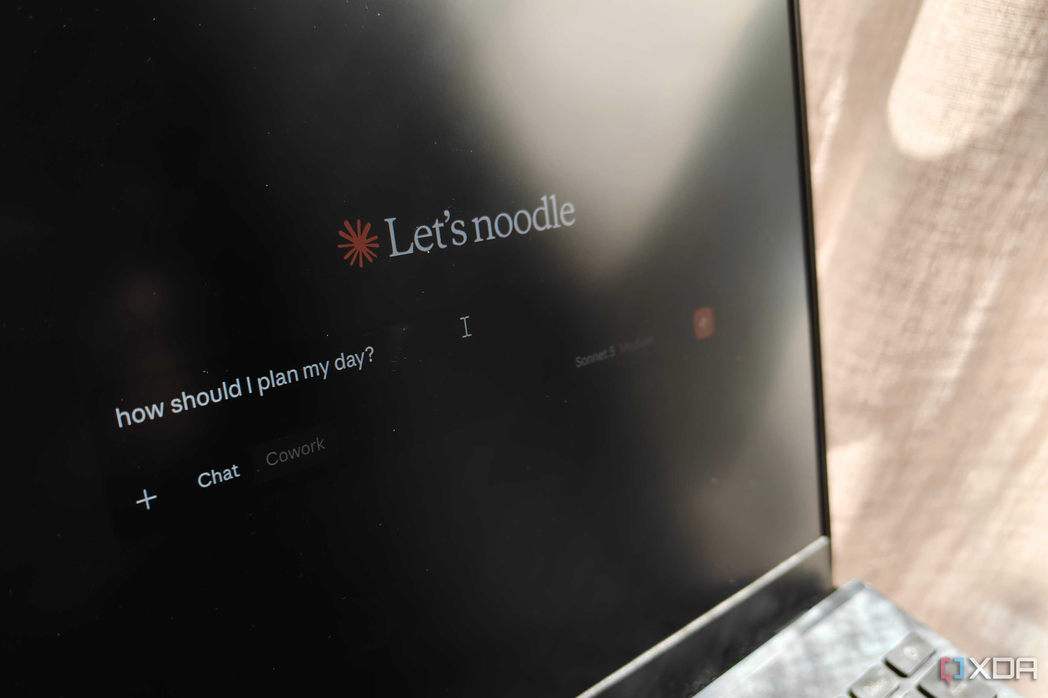a prompt in claude on a laptop screen