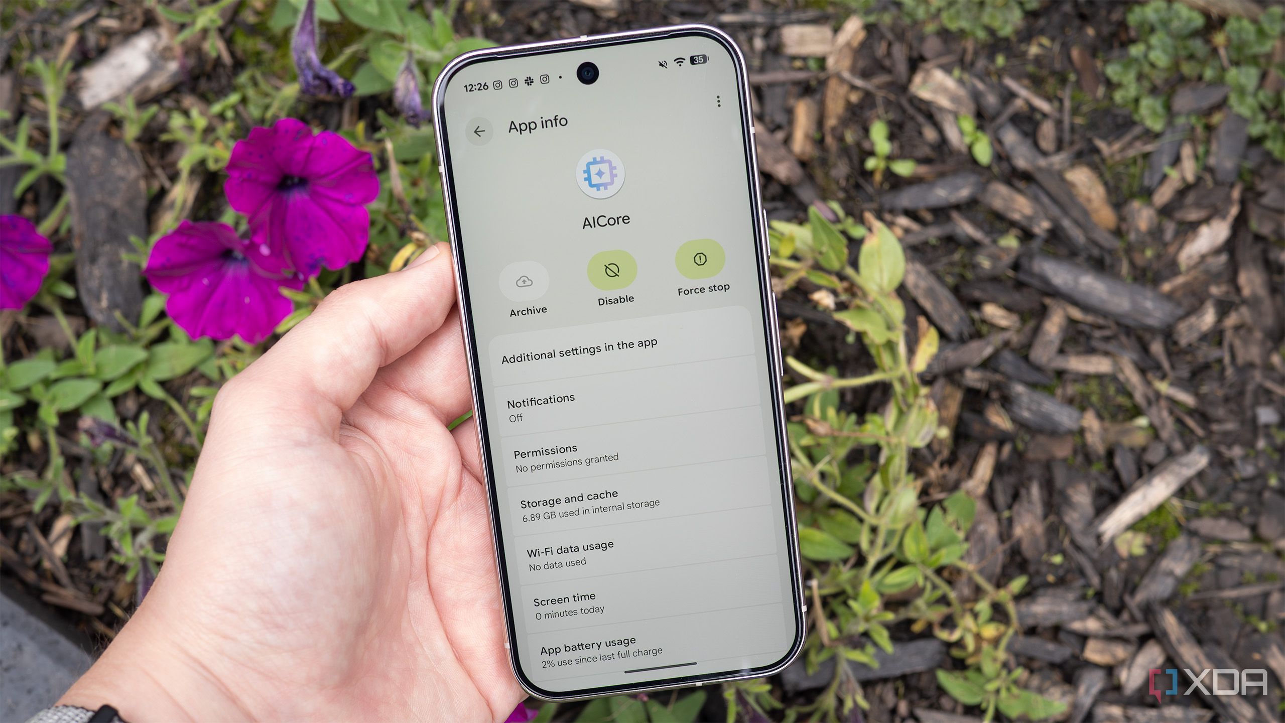 AICore open on the Pixel 11 Pro 